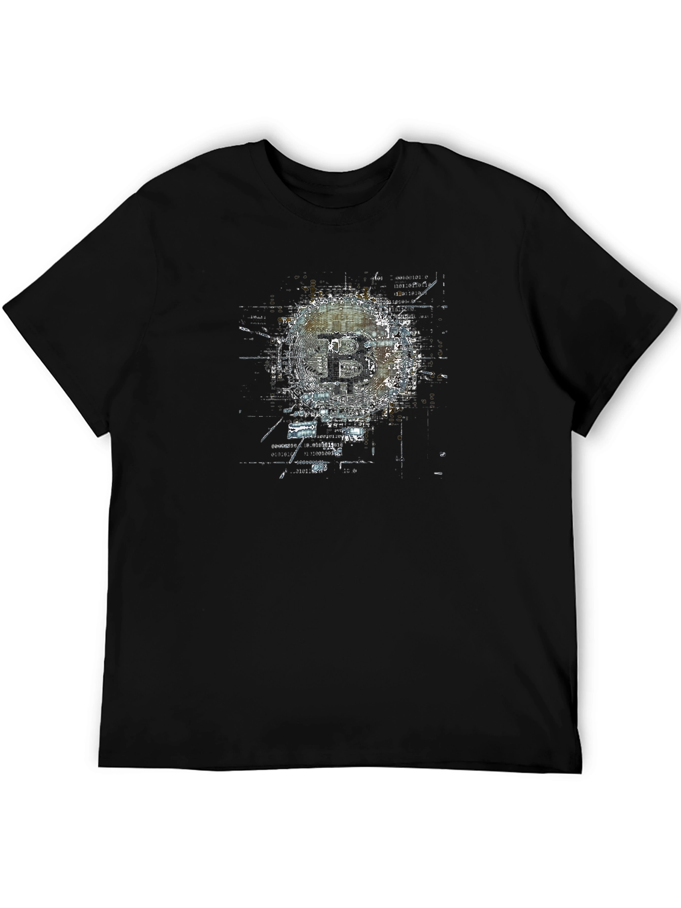 Bitcoin Graphic Print Black T-Shirt