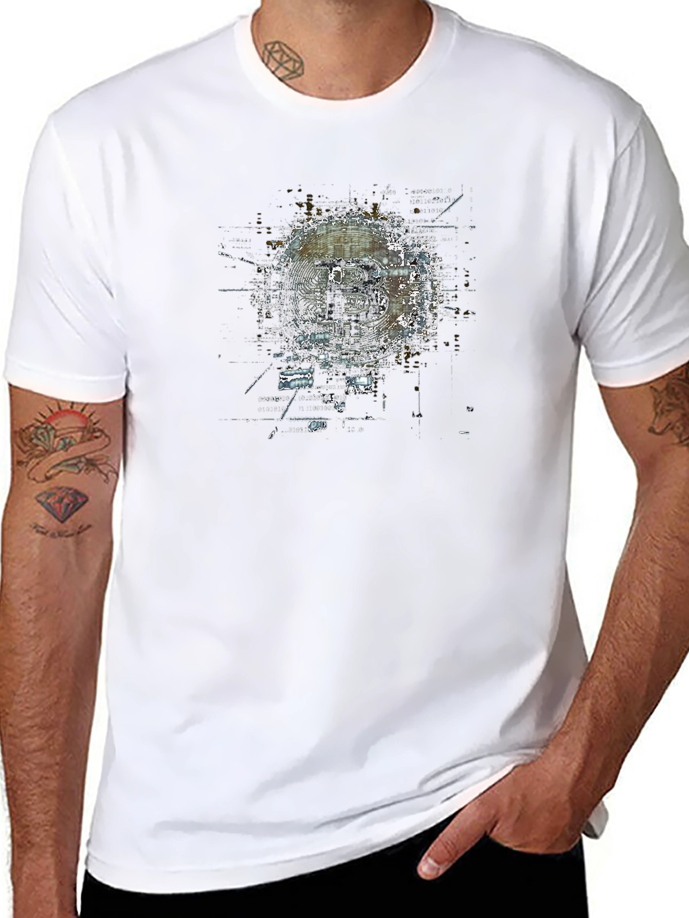 Bitcoin Graphic Print Black T-Shirt