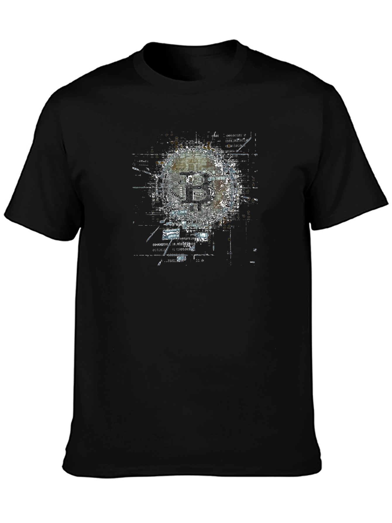 Bitcoin Graphic Print Black T-Shirt