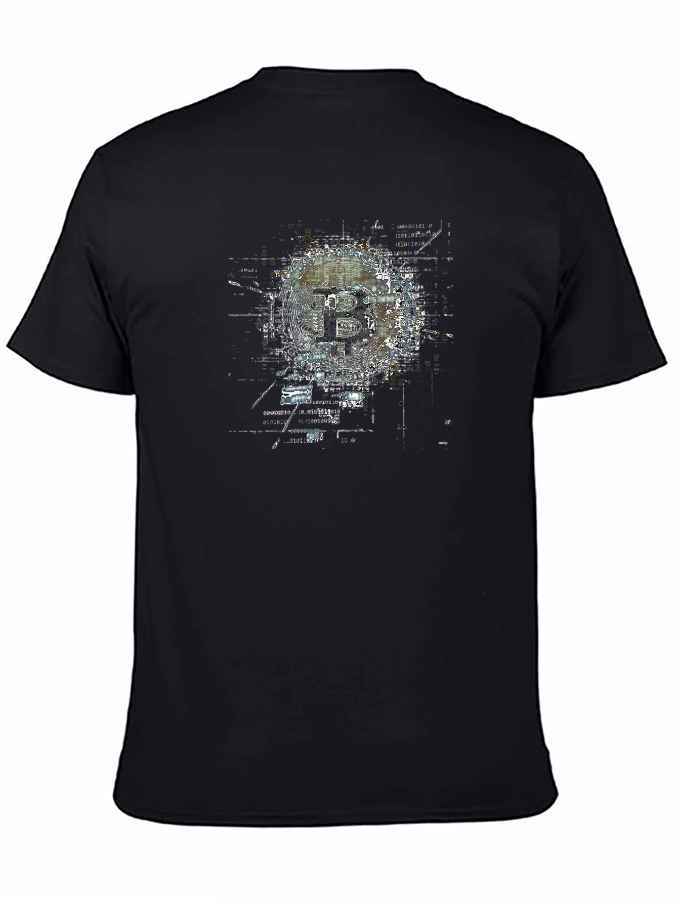 Bitcoin Graphic Print Black T-Shirt