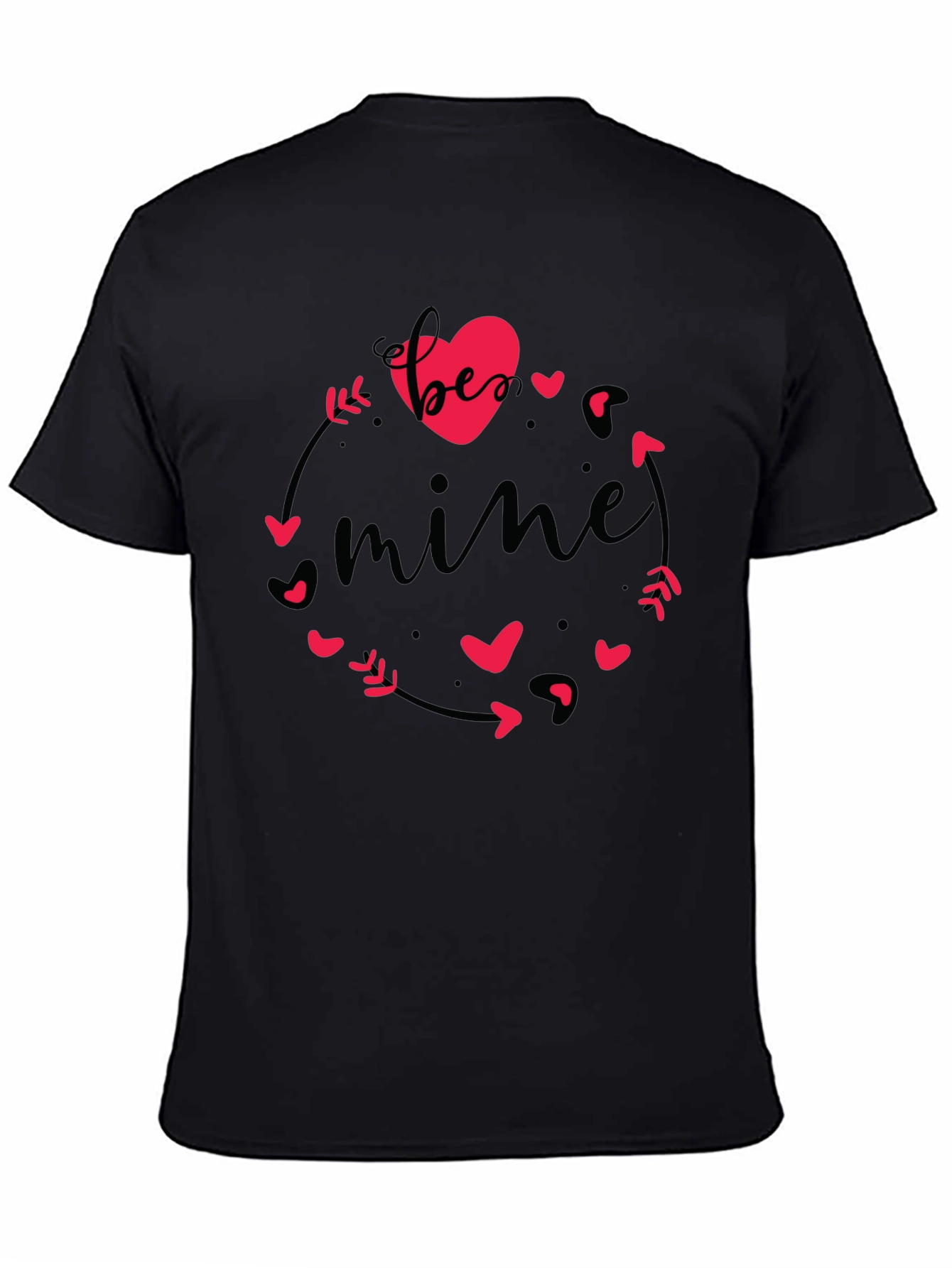 Be Mine Black Graphic Tee - Valentines Day