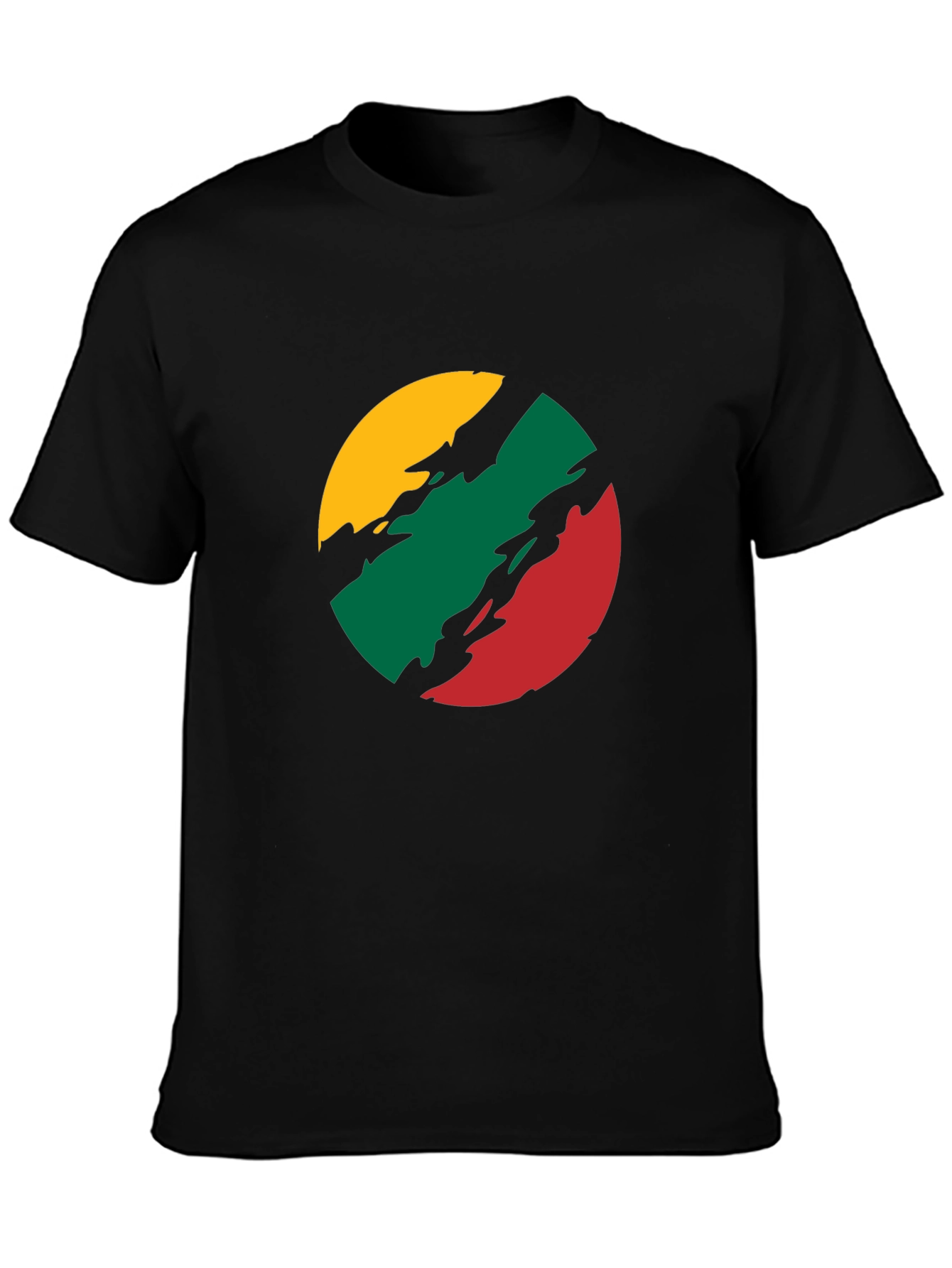 Lithuanian Flag T-Shirt - Black Crew Neck Tee