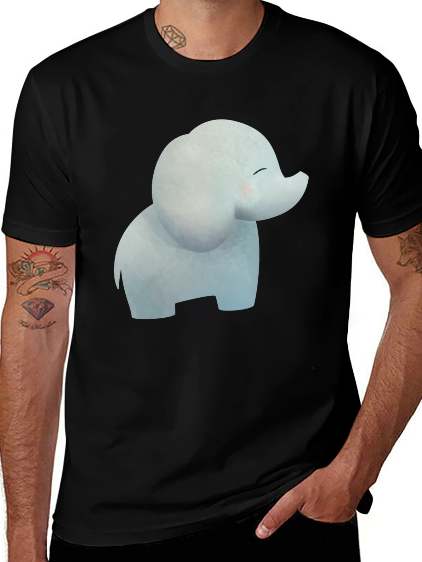 Cute Elephant Graphic T-Shirt - Stylish Casual Tee