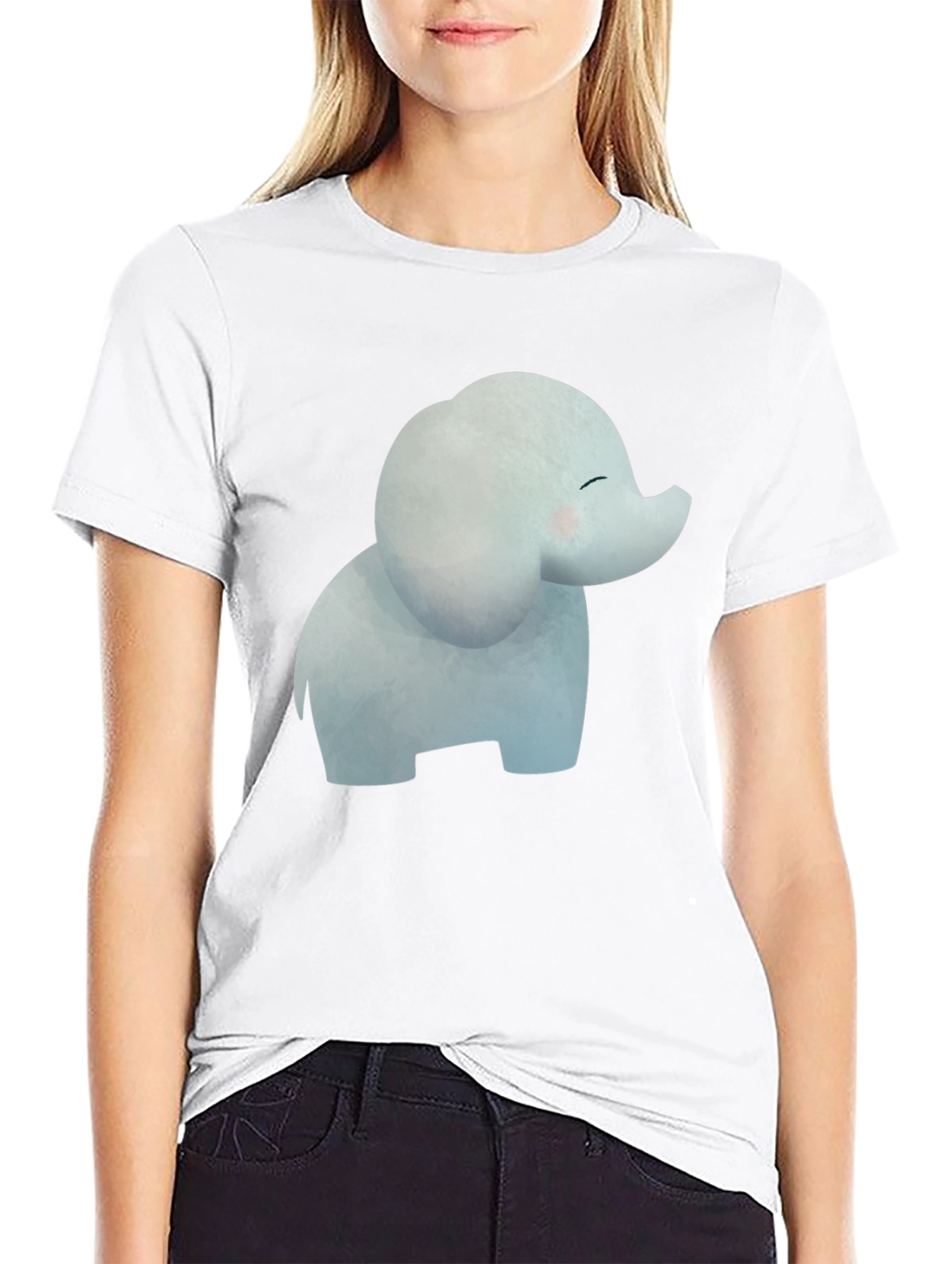 Cute Elephant Graphic T-Shirt - Stylish Casual Tee