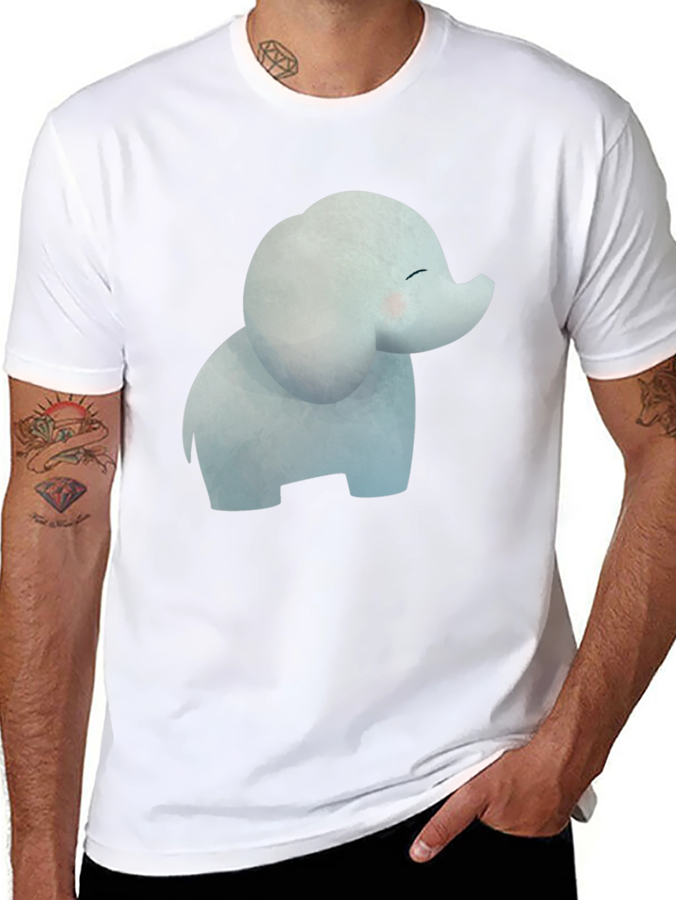 Cute Elephant Graphic T-Shirt - Stylish Casual Tee