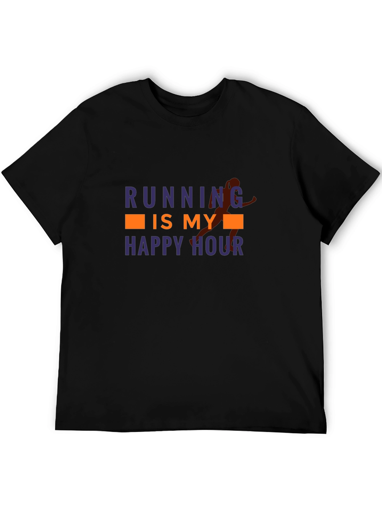 Running is My Happy Hour Black Graphic Tee