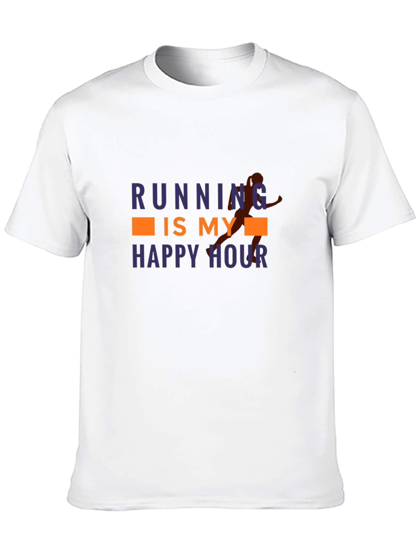 Running is My Happy Hour Black Graphic Tee