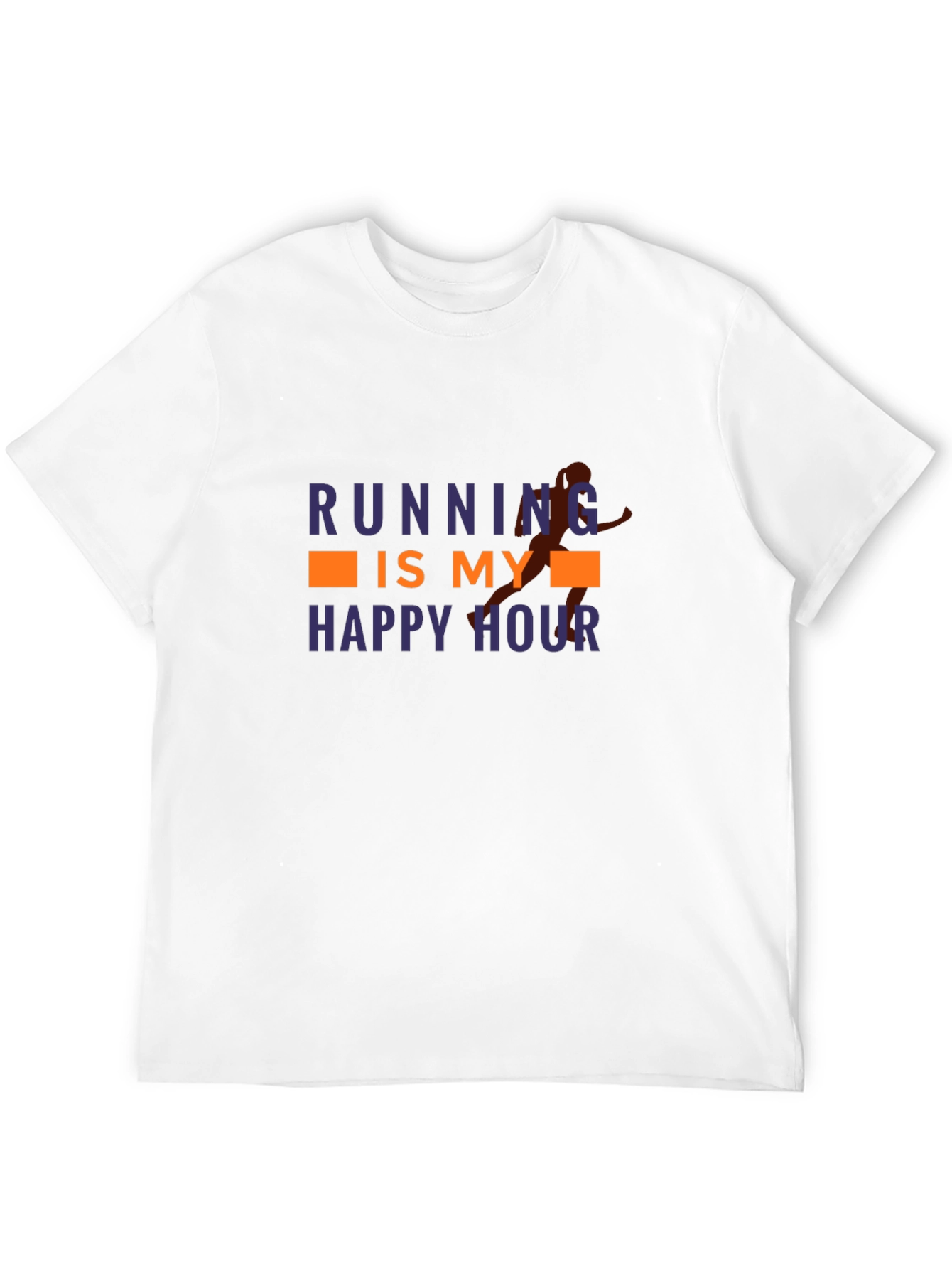 Running is My Happy Hour Black Graphic Tee