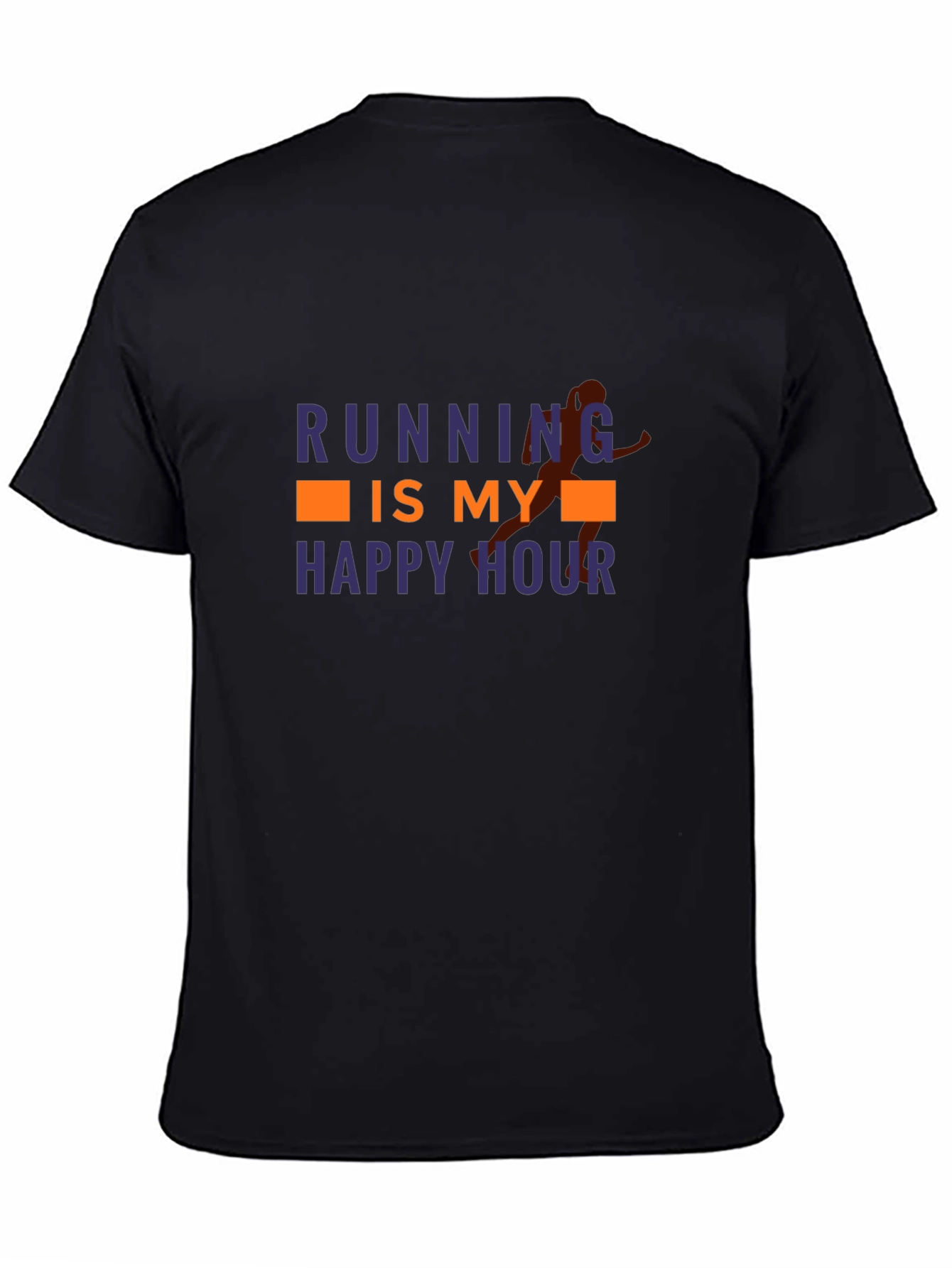 Running is My Happy Hour Black Graphic Tee
