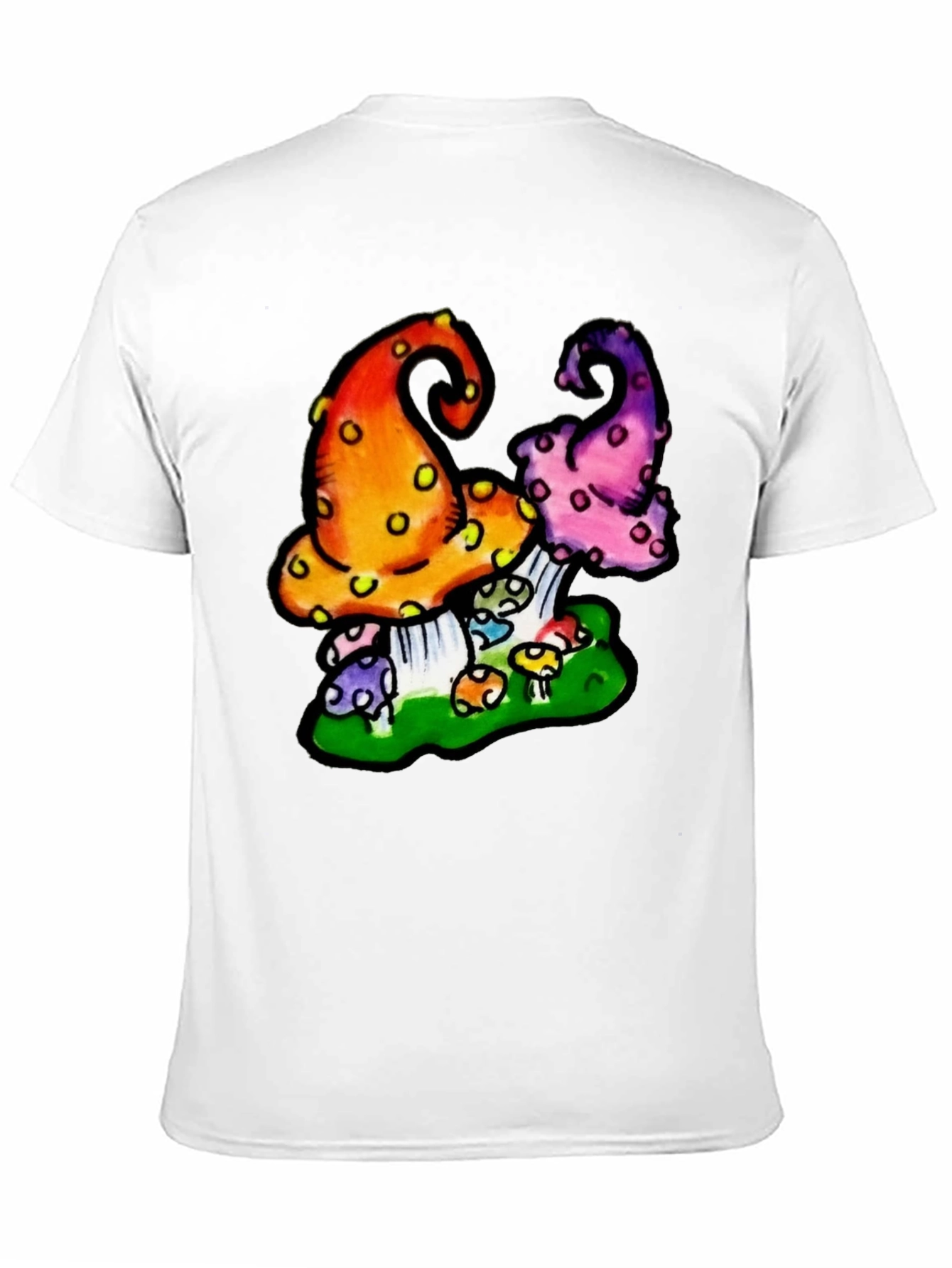 Funky Mushroom Graphic Tee - Black