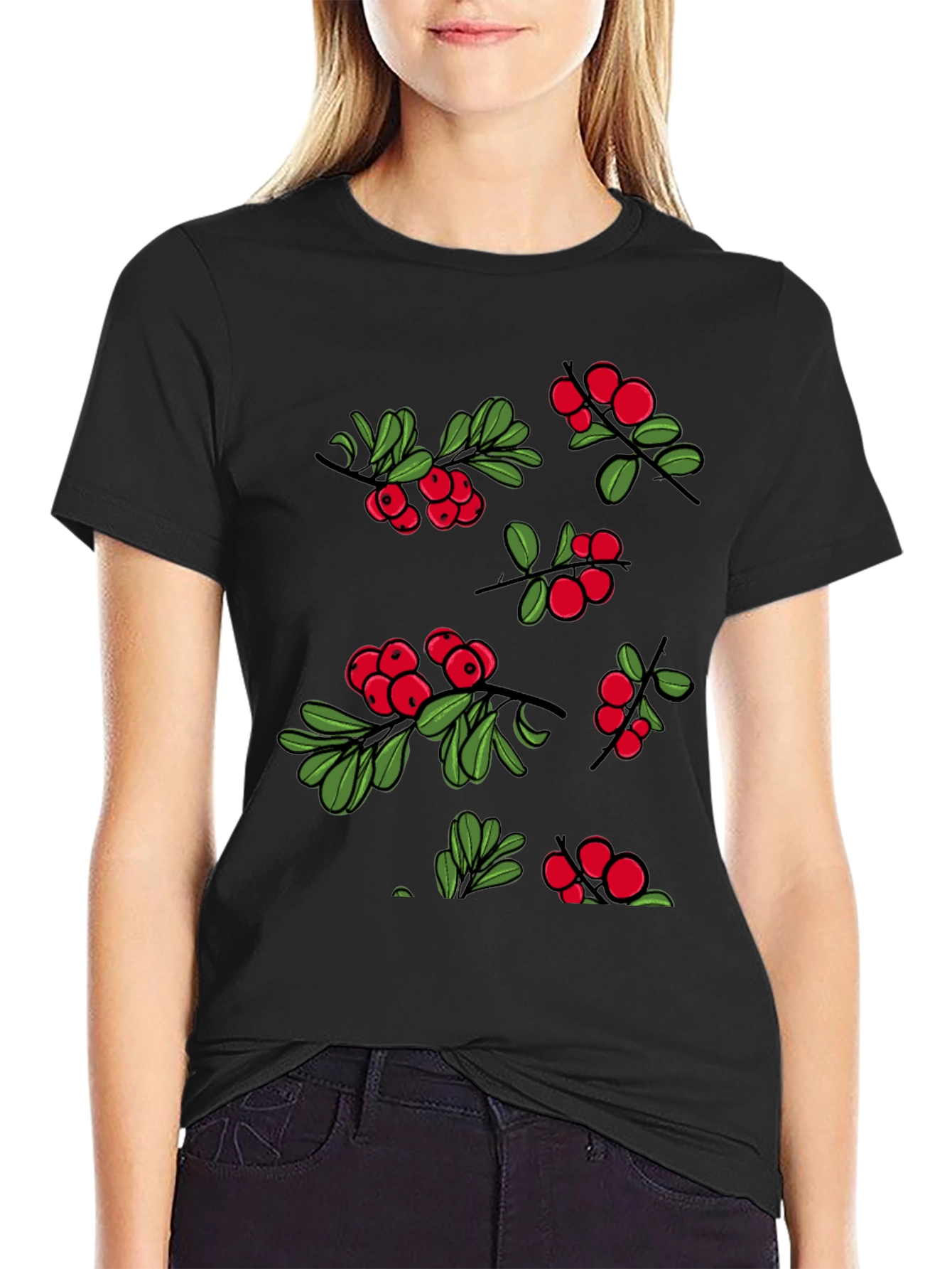 Berry Design Black T-Shirt