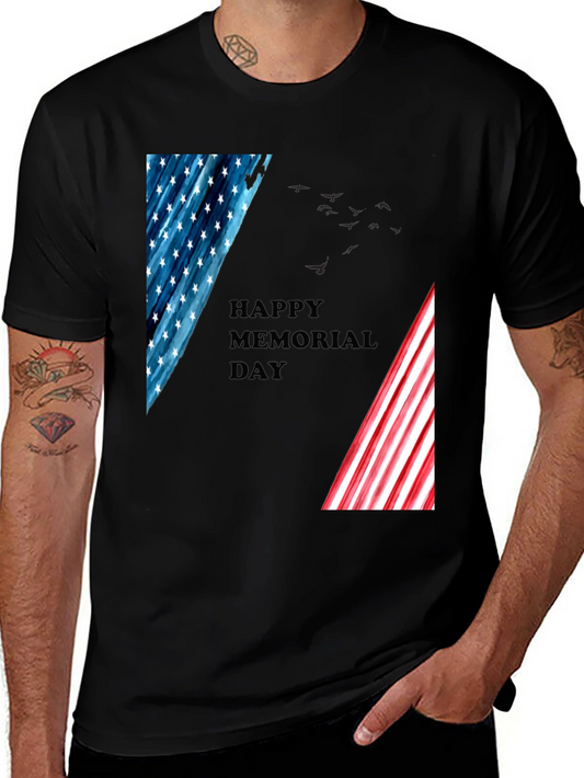 Memorial Day T-Shirt - Patriotic American Flag Design