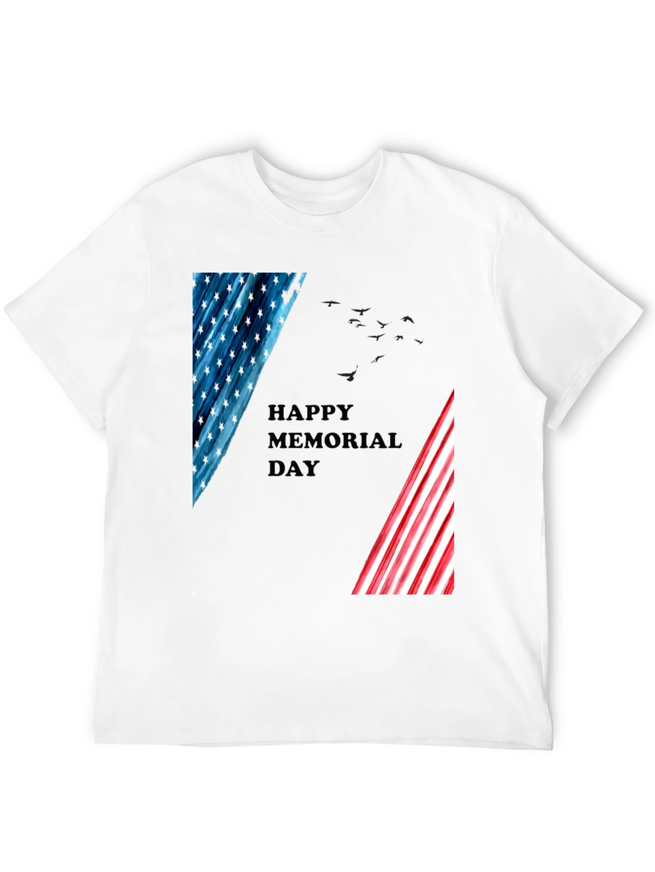 Memorial Day T-Shirt - Patriotic American Flag Design