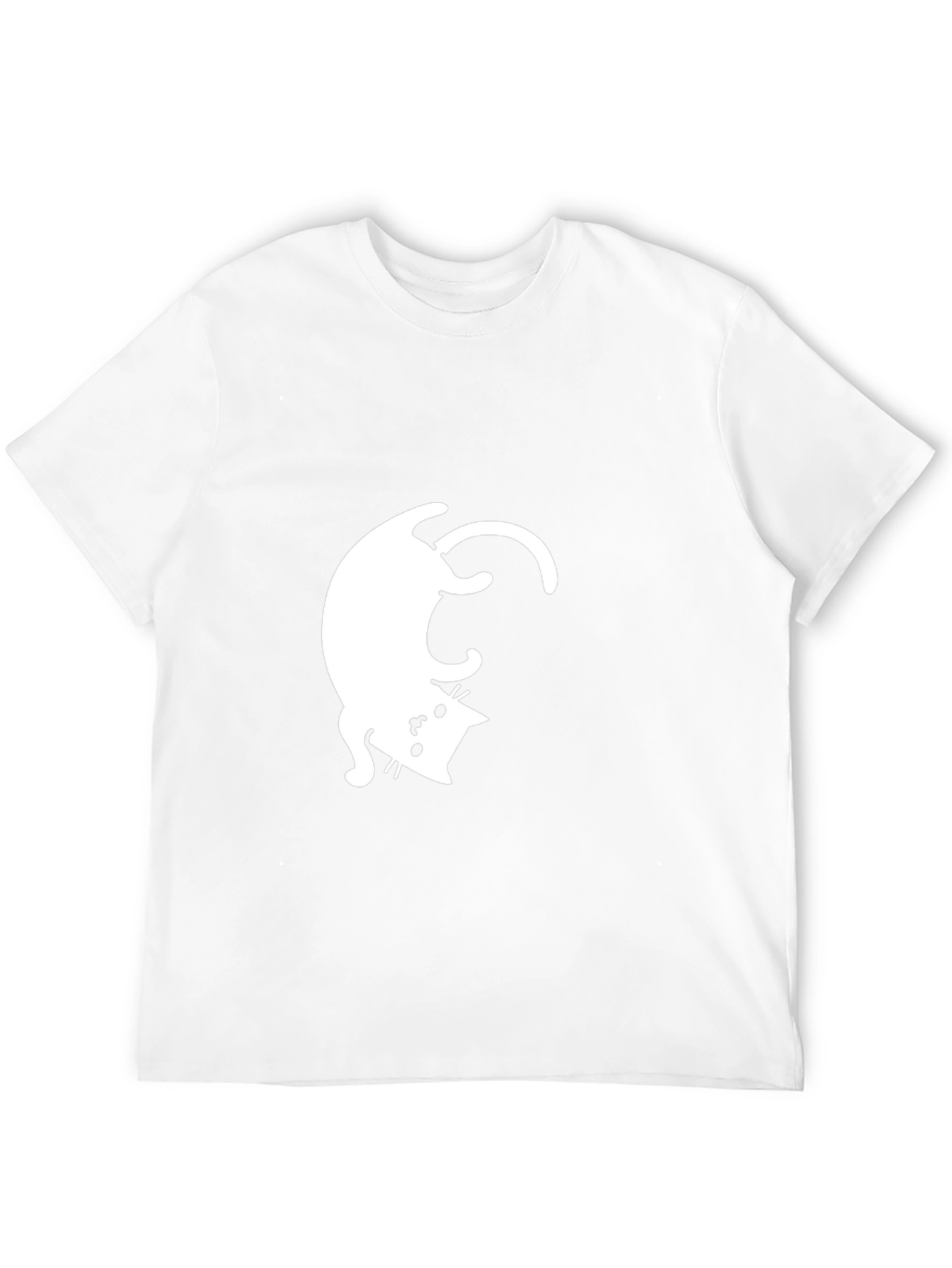 Upside Down Cat Graphic Tee - Mens Black T-Shirt