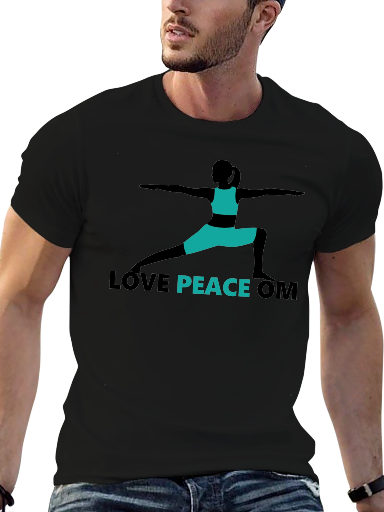 Love Peace Om Yoga T-Shirt - Black