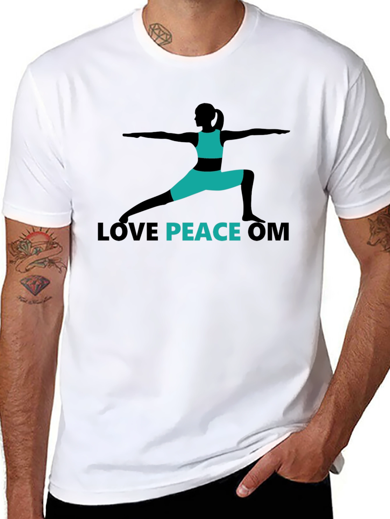 Love Peace Om Yoga T-Shirt - Black
