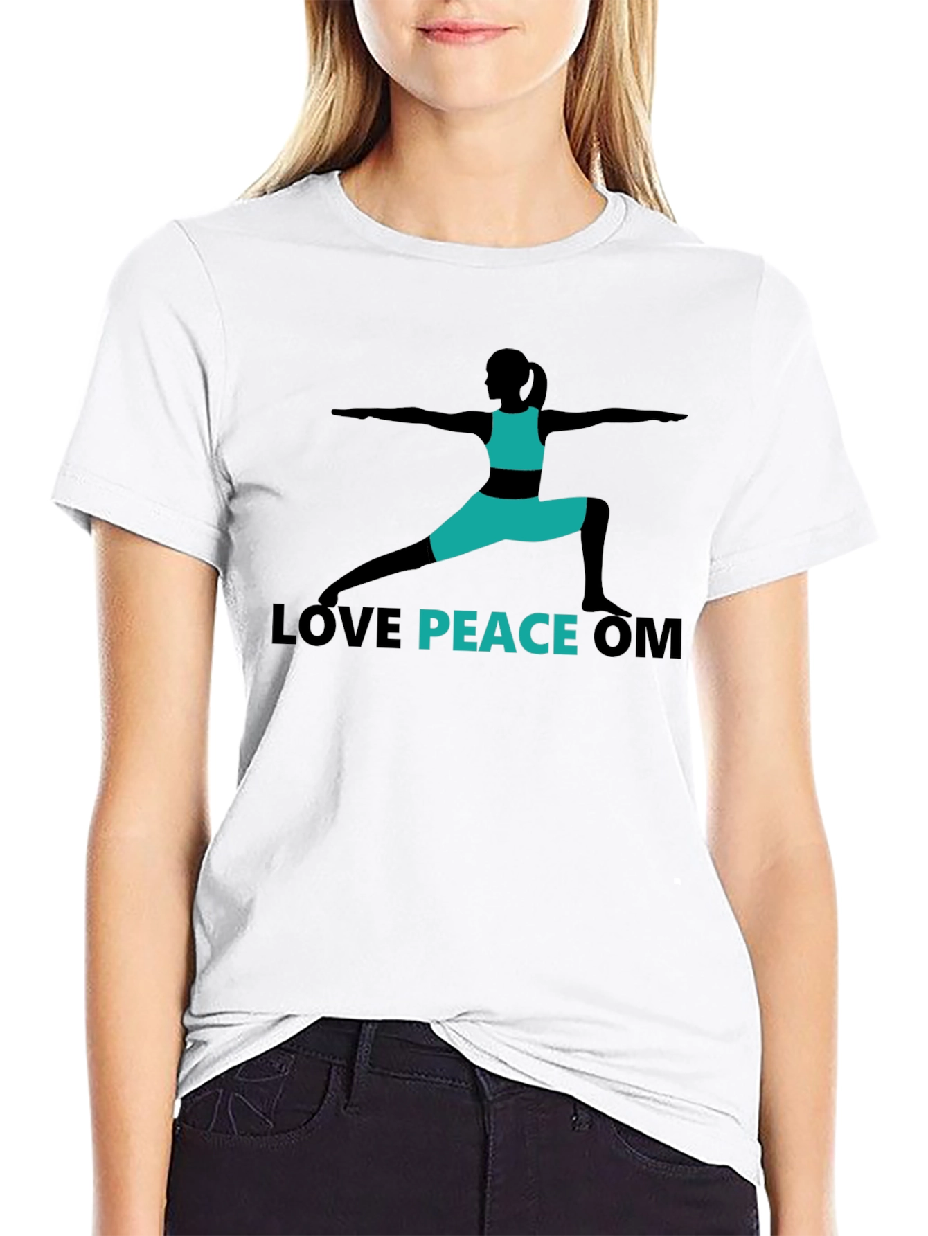 Love Peace Om Yoga T-Shirt - Black