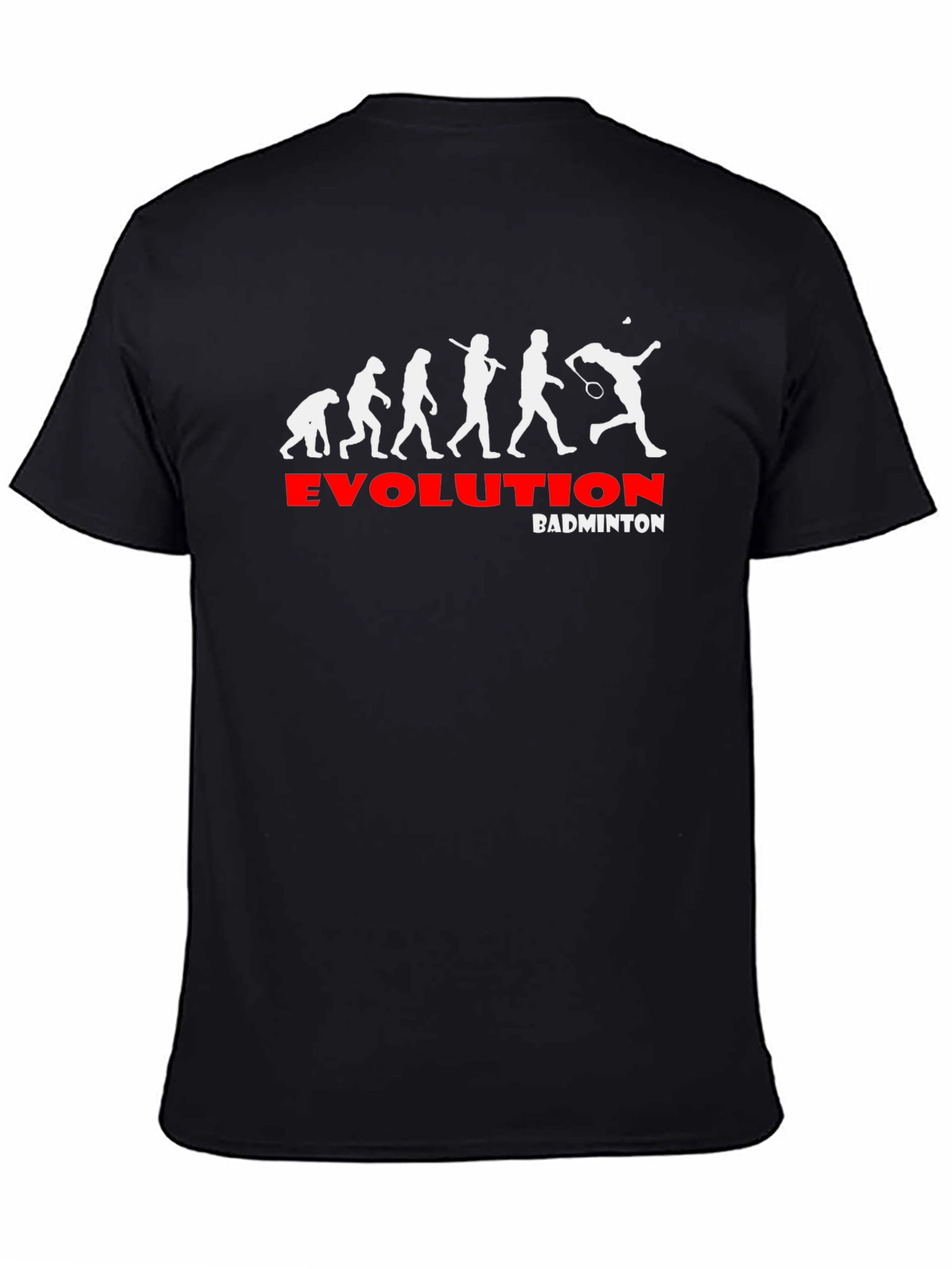 Evolution of Badminton Black Graphic Tee
