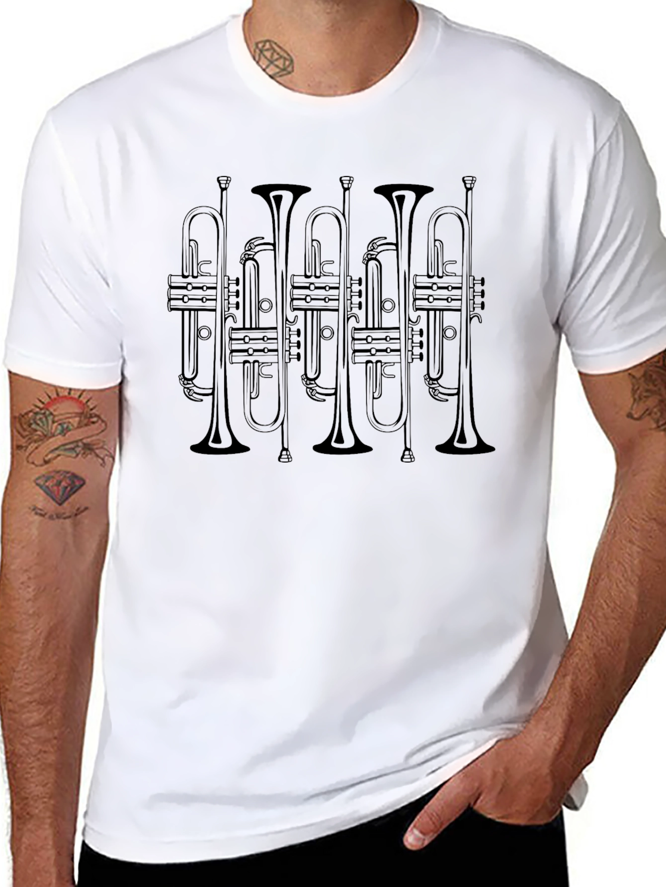 Trumpet Music T-Shirt - Black Cotton Tee