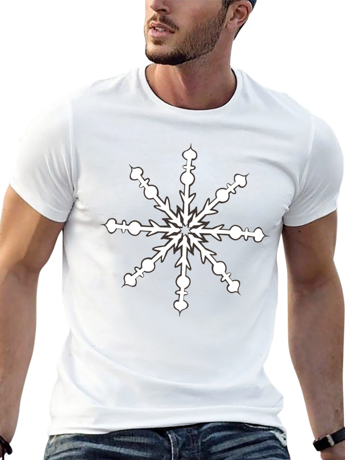 Snowflake Graphic Black T-Shirt