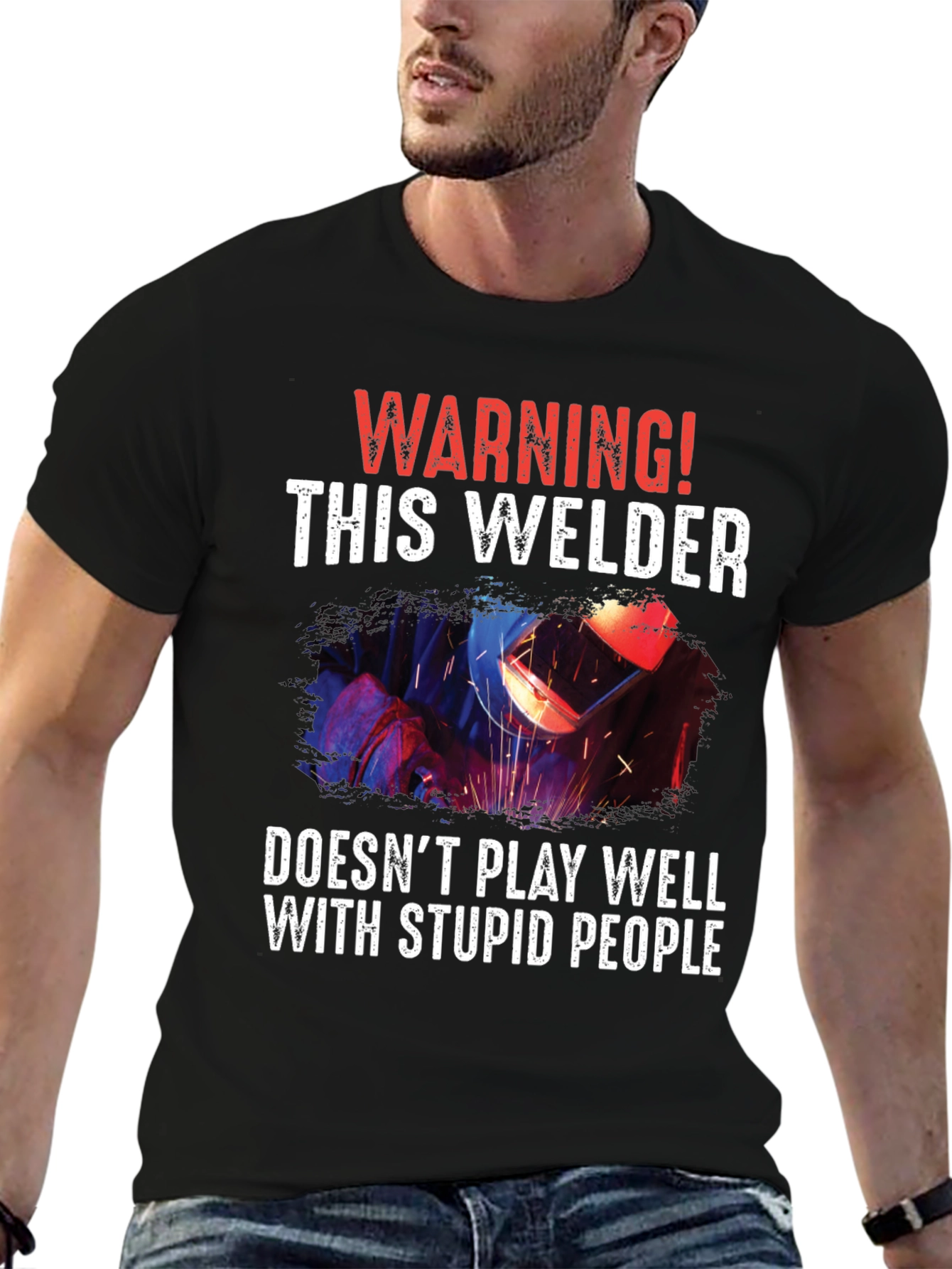 Warning Welder T-Shirt - Funny & Edgy