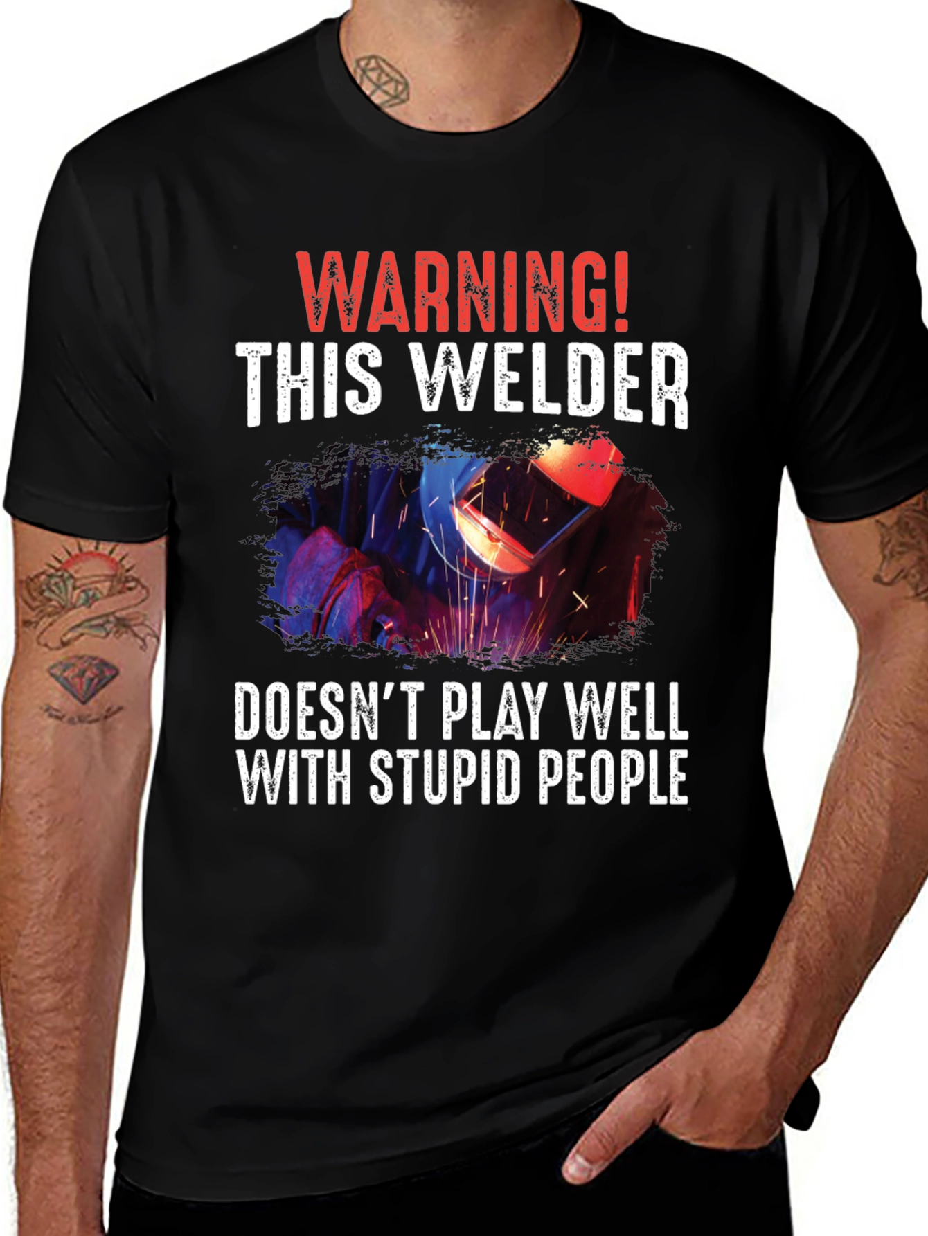 Warning Welder T-Shirt - Funny & Edgy