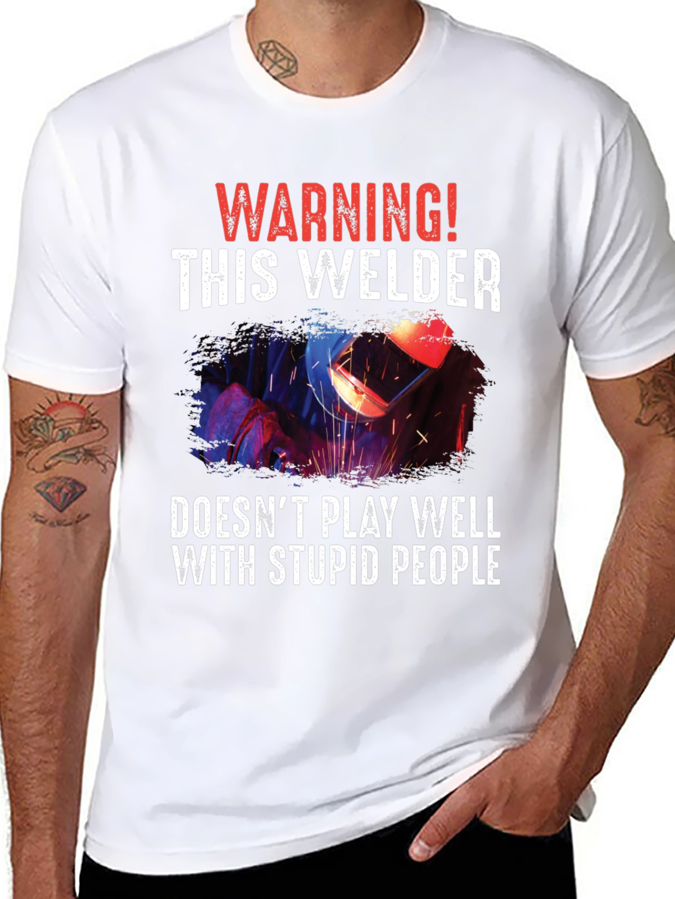 Warning Welder T-Shirt - Funny & Edgy