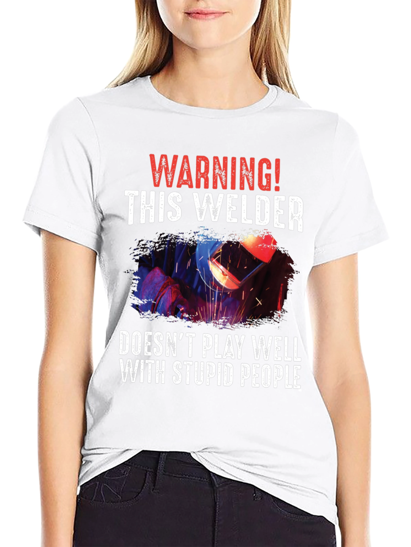 Warning Welder T-Shirt - Funny & Edgy