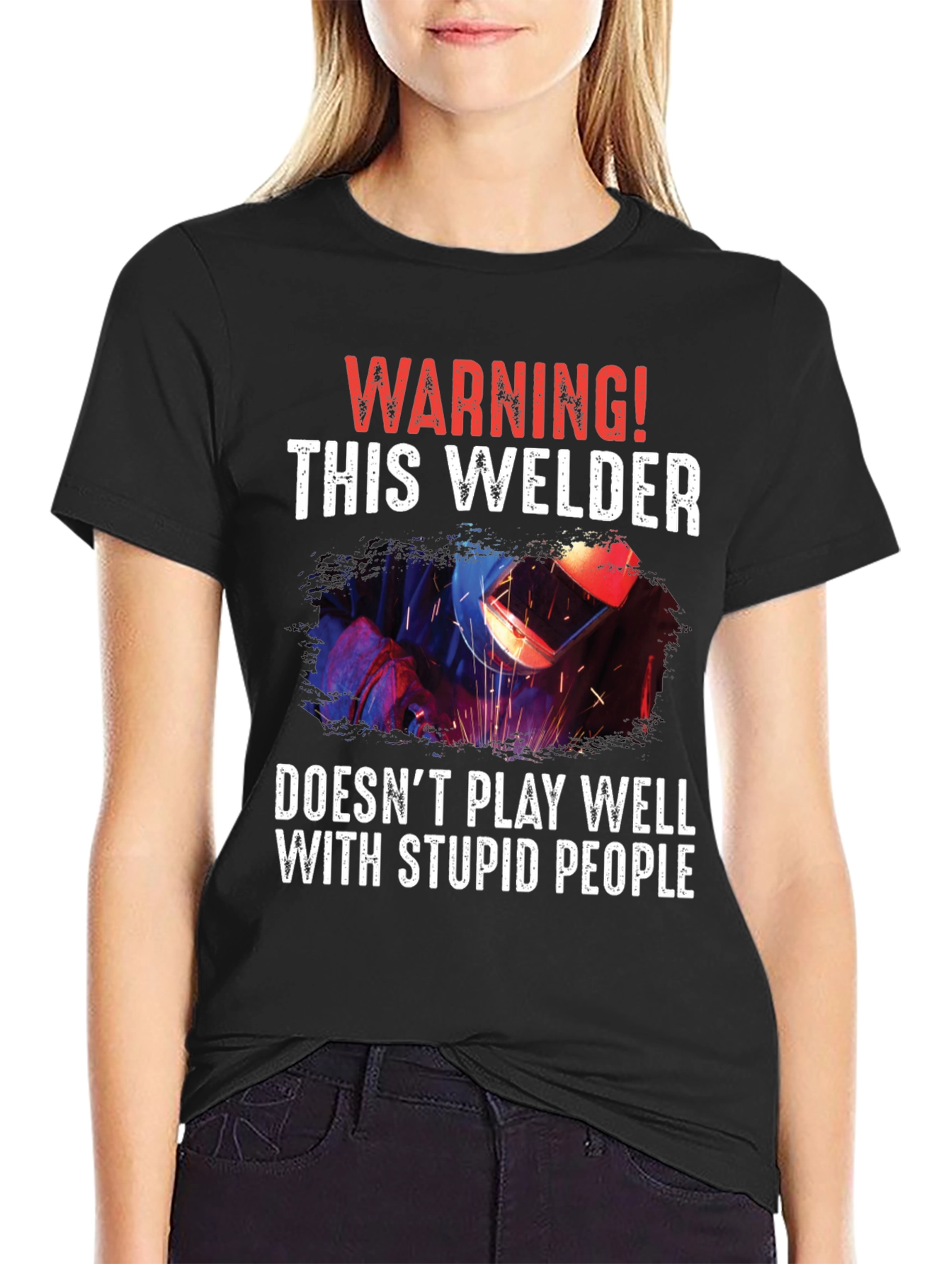 Warning Welder T-Shirt - Funny & Edgy