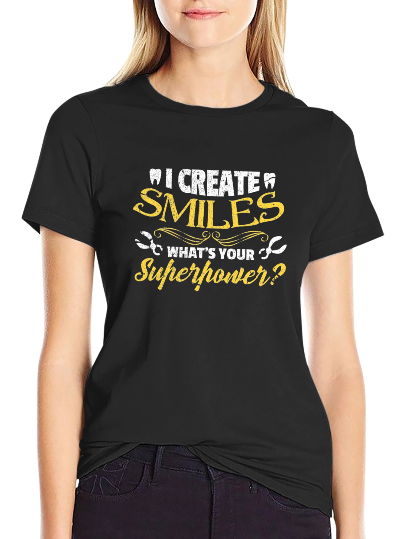 I Create Smiles Superpower Dentist T-Shirt