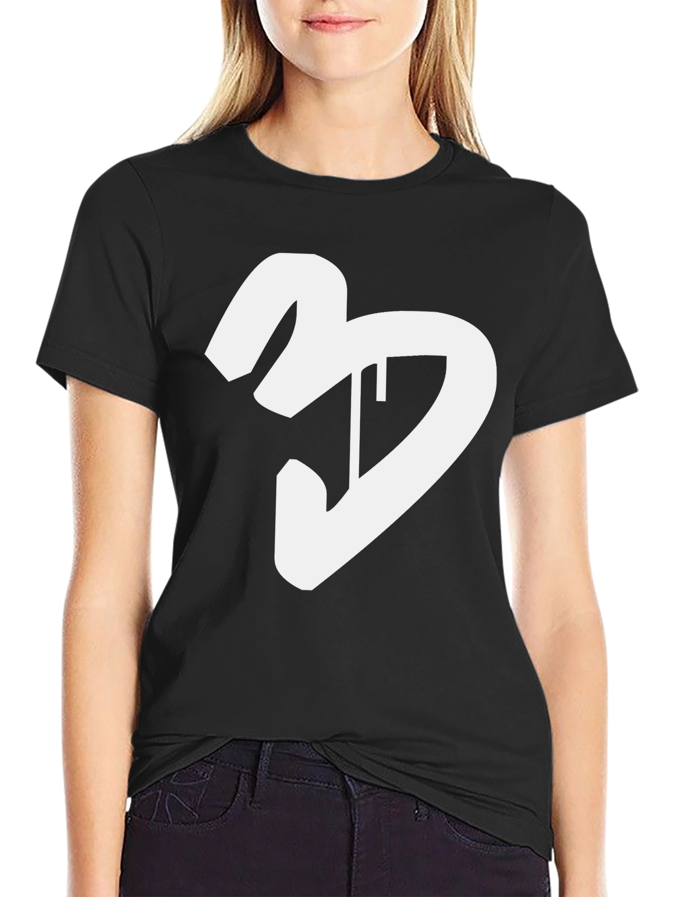 Black T-Shirt with White Graphic
