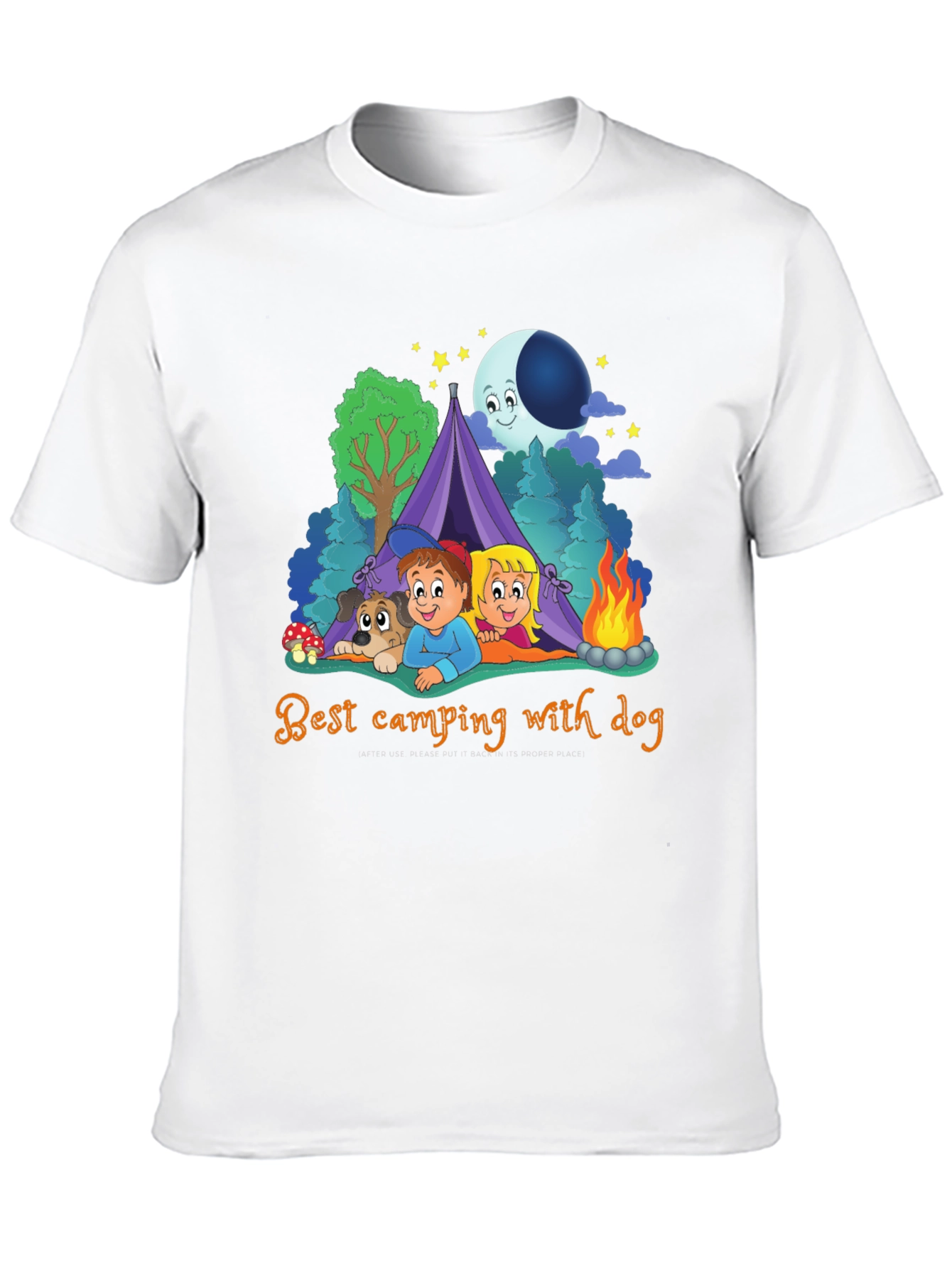 Camping with Dog Graphic T-Shirt