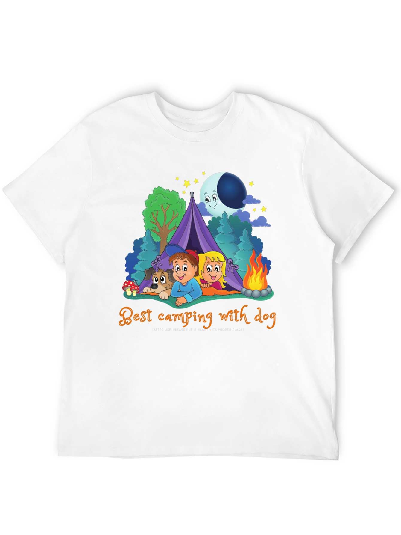Camping with Dog Graphic T-Shirt