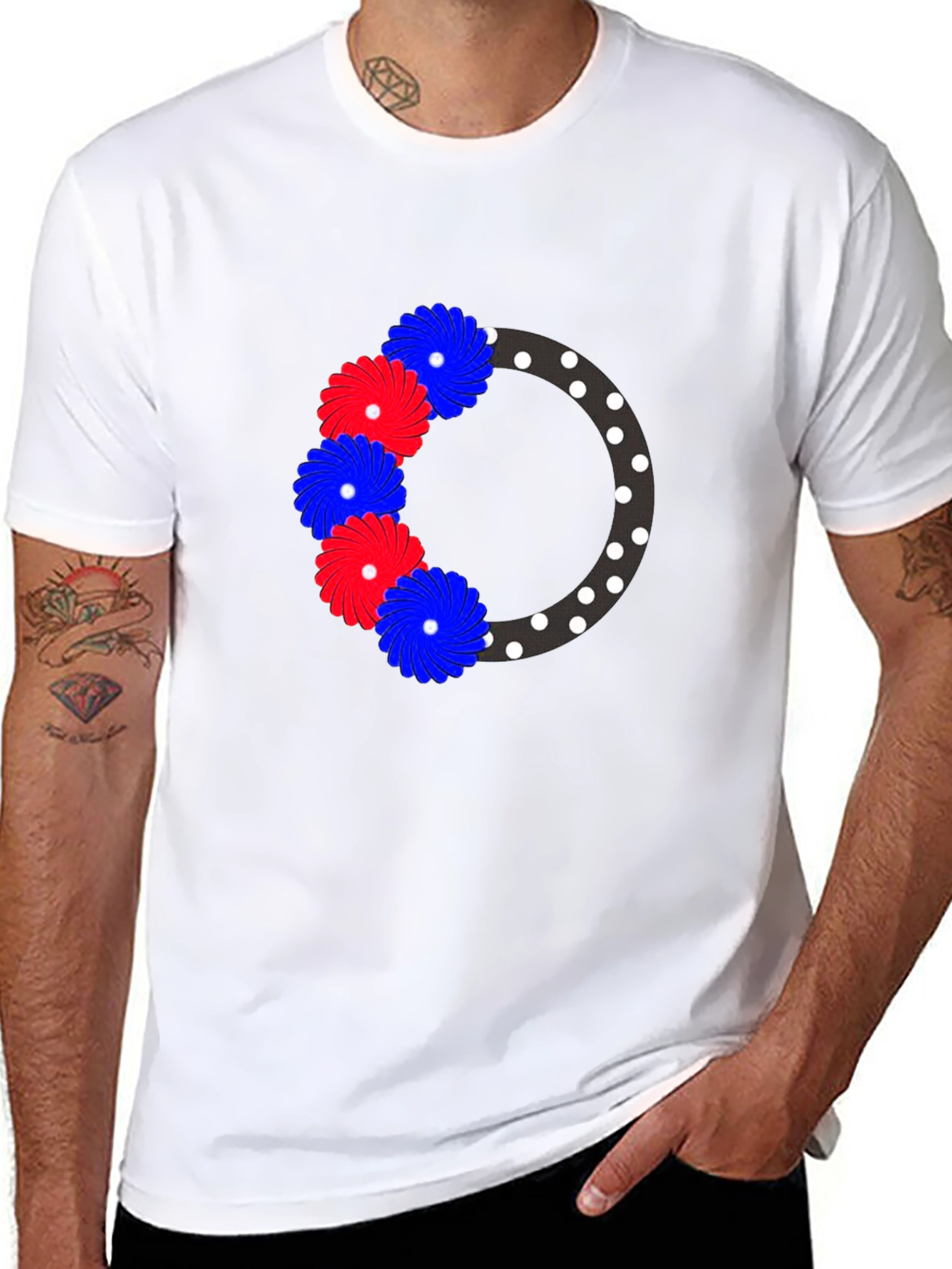 Floral Wreath Graphic Tee - Black
