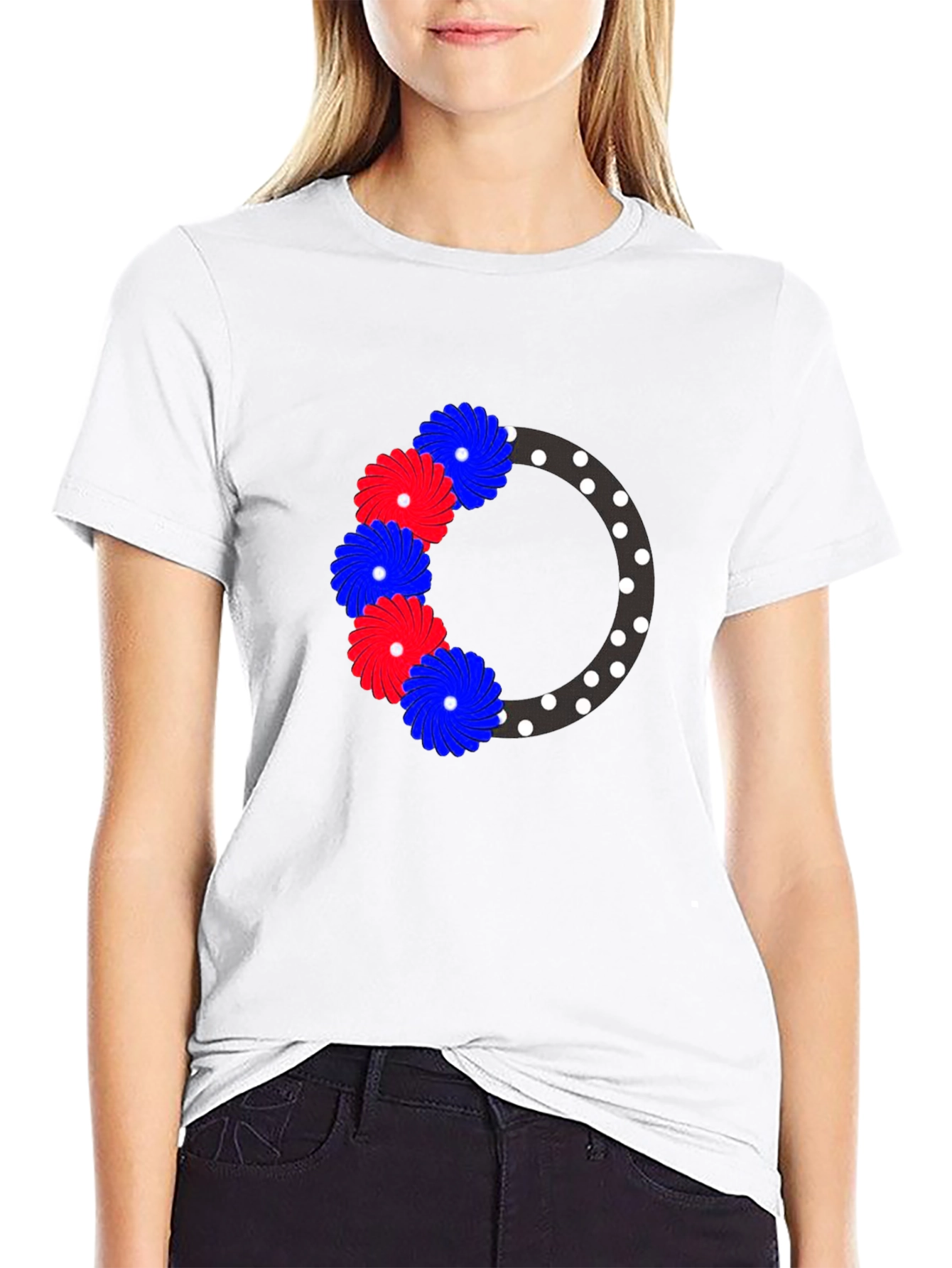 Floral Wreath Graphic Tee - Black