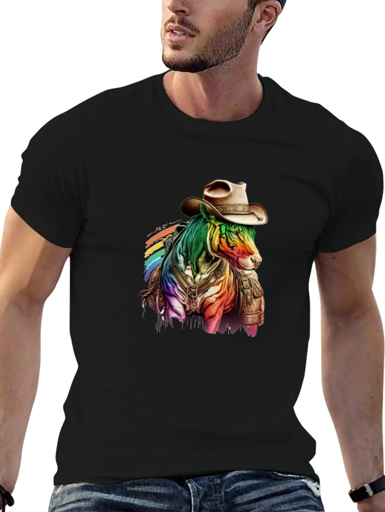 Rainbow Cowboy Horse Graphic Tee