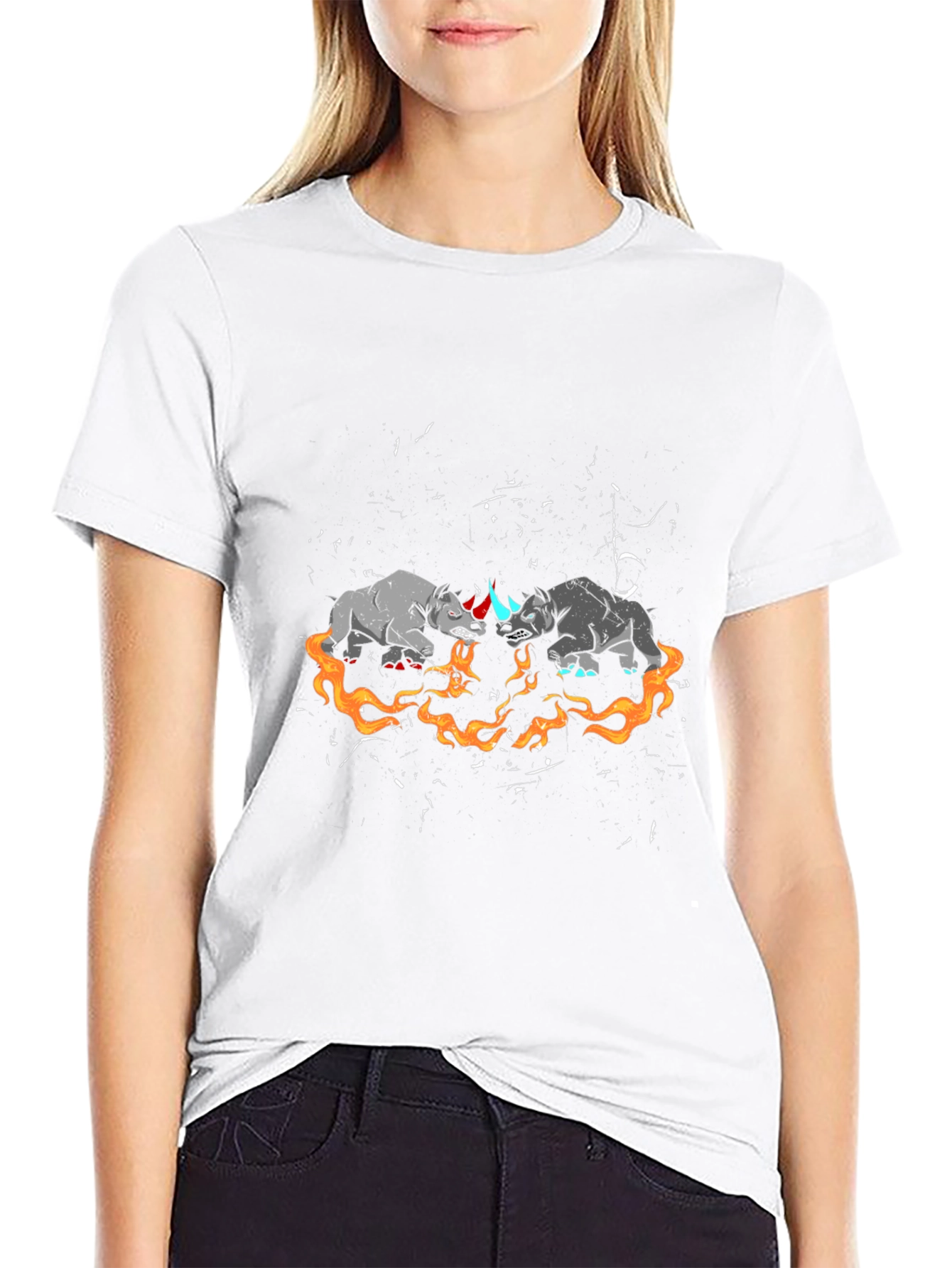 Rhino Fire T-Shirt - Bold Graphic Tee