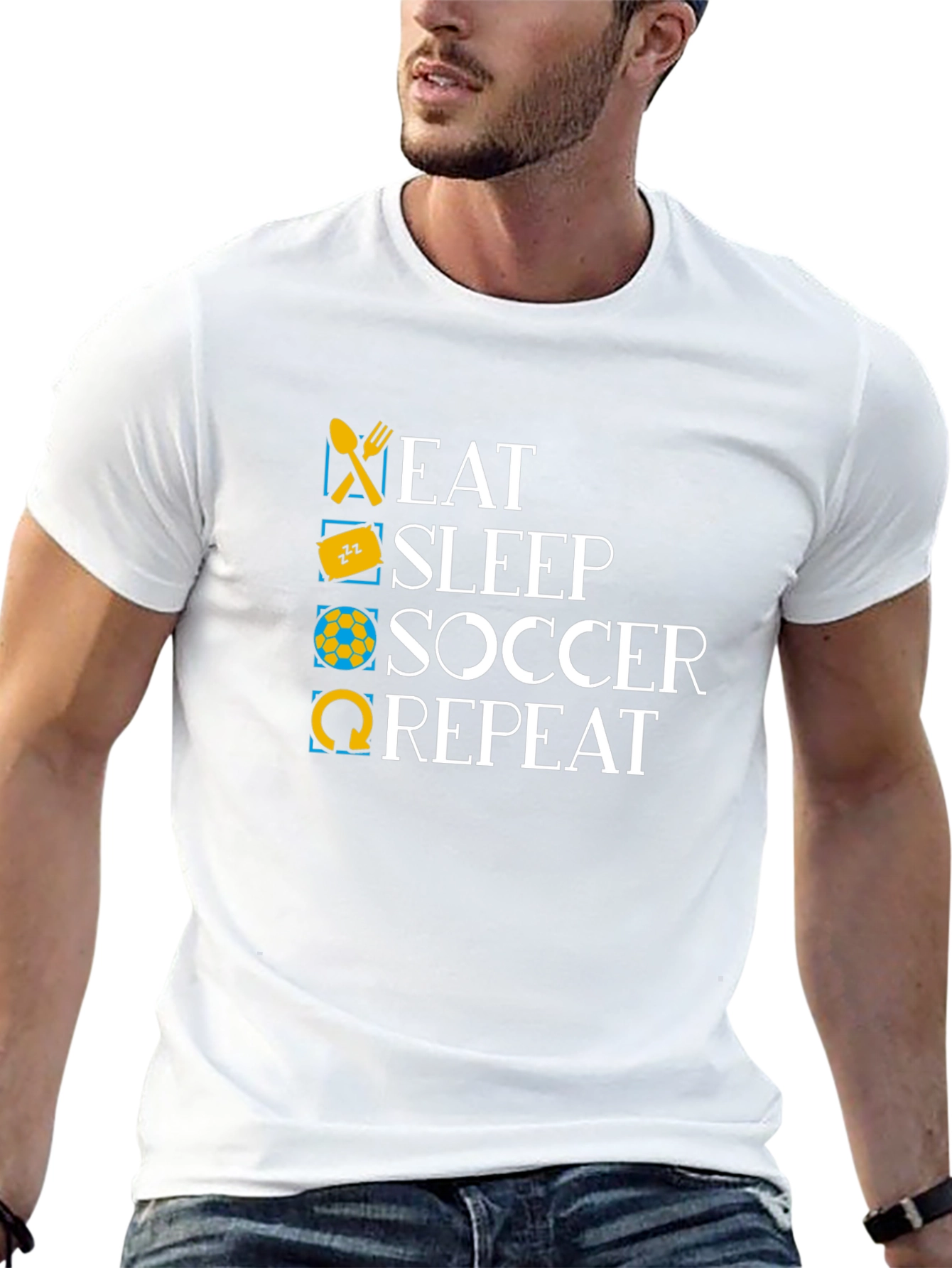 Eat Sleep Soccer Repeat Graphic T-Shirt