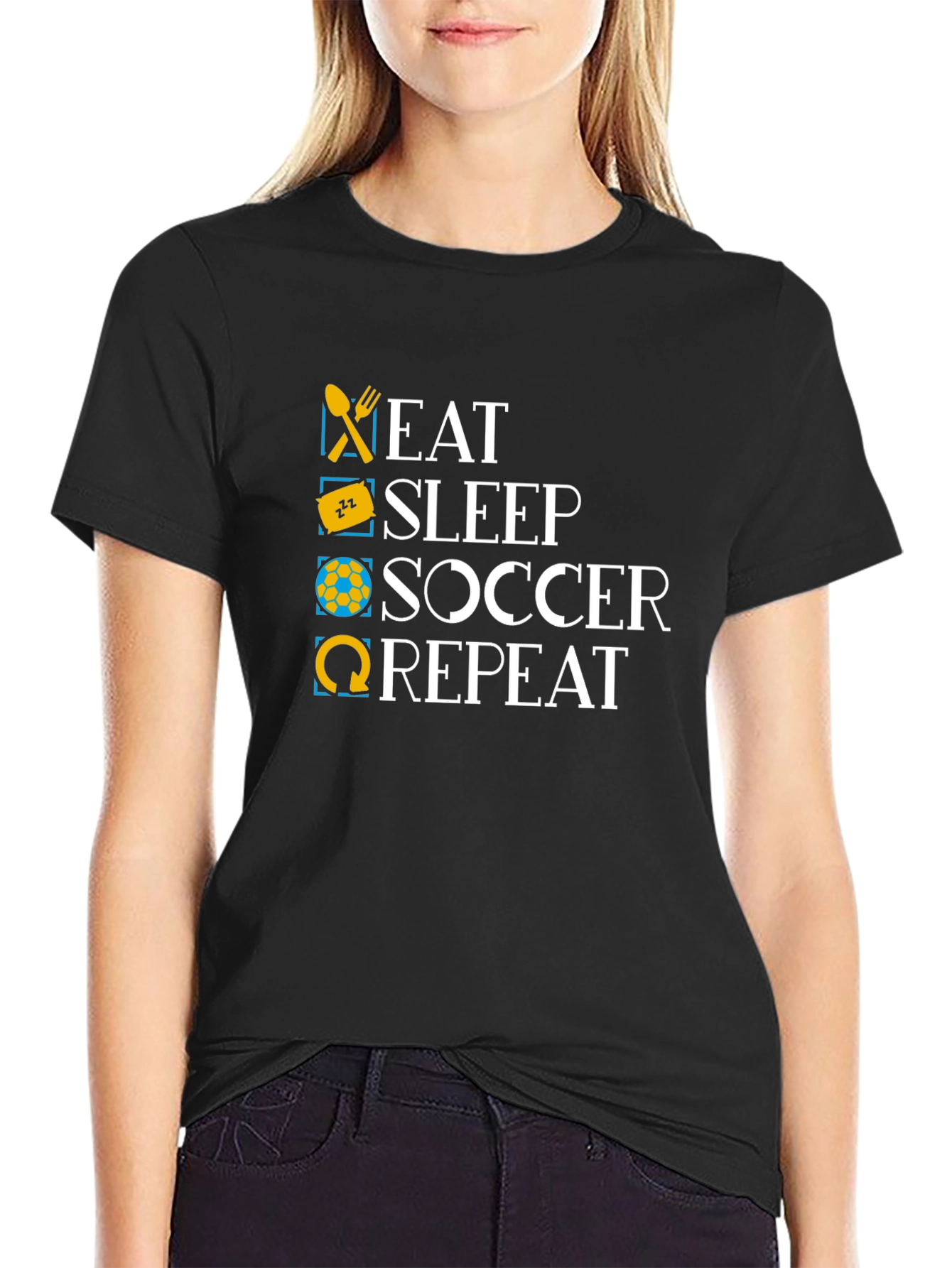 Eat Sleep Soccer Repeat Graphic T-Shirt