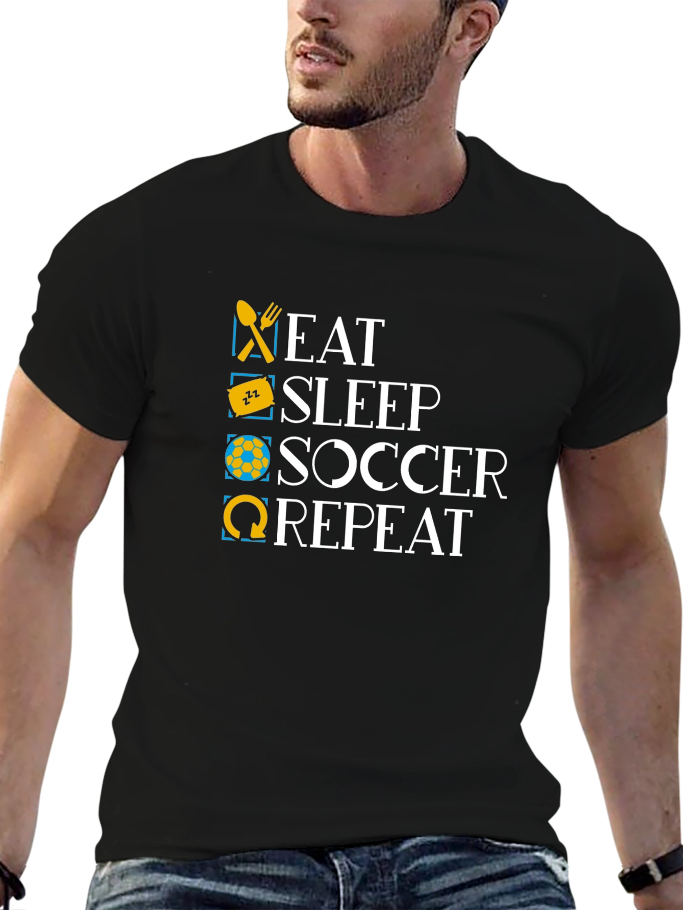 Eat Sleep Soccer Repeat Graphic T-Shirt