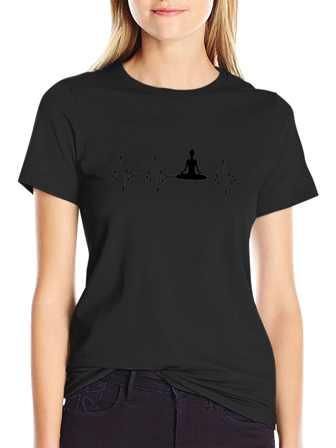 Zen Heartbeat Black T-Shirt - Meditation Life