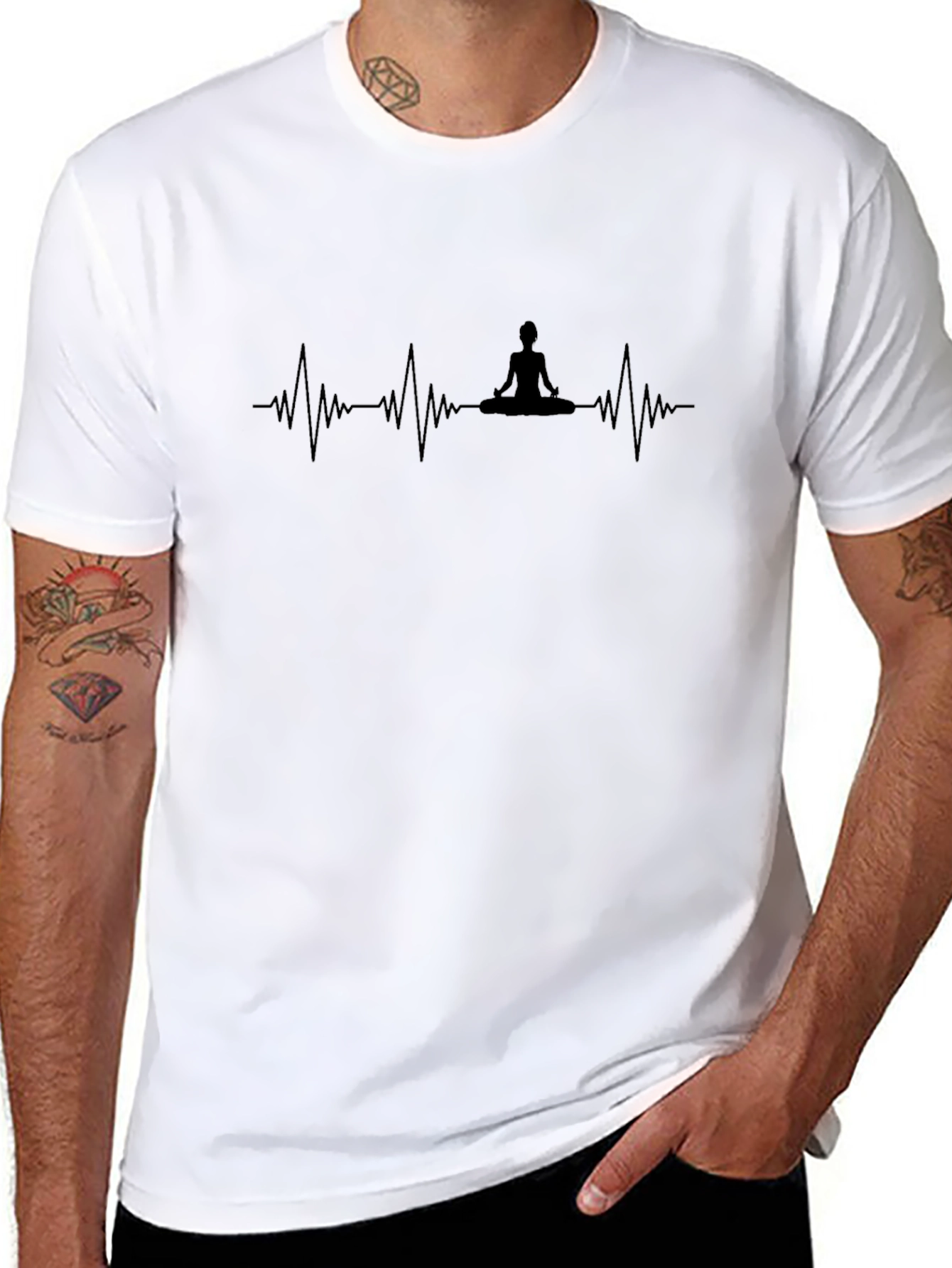 Zen Heartbeat Black T-Shirt - Meditation Life