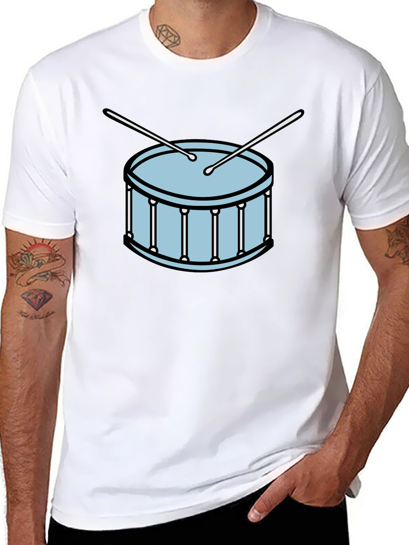 Drum Graphic Black T-Shirt