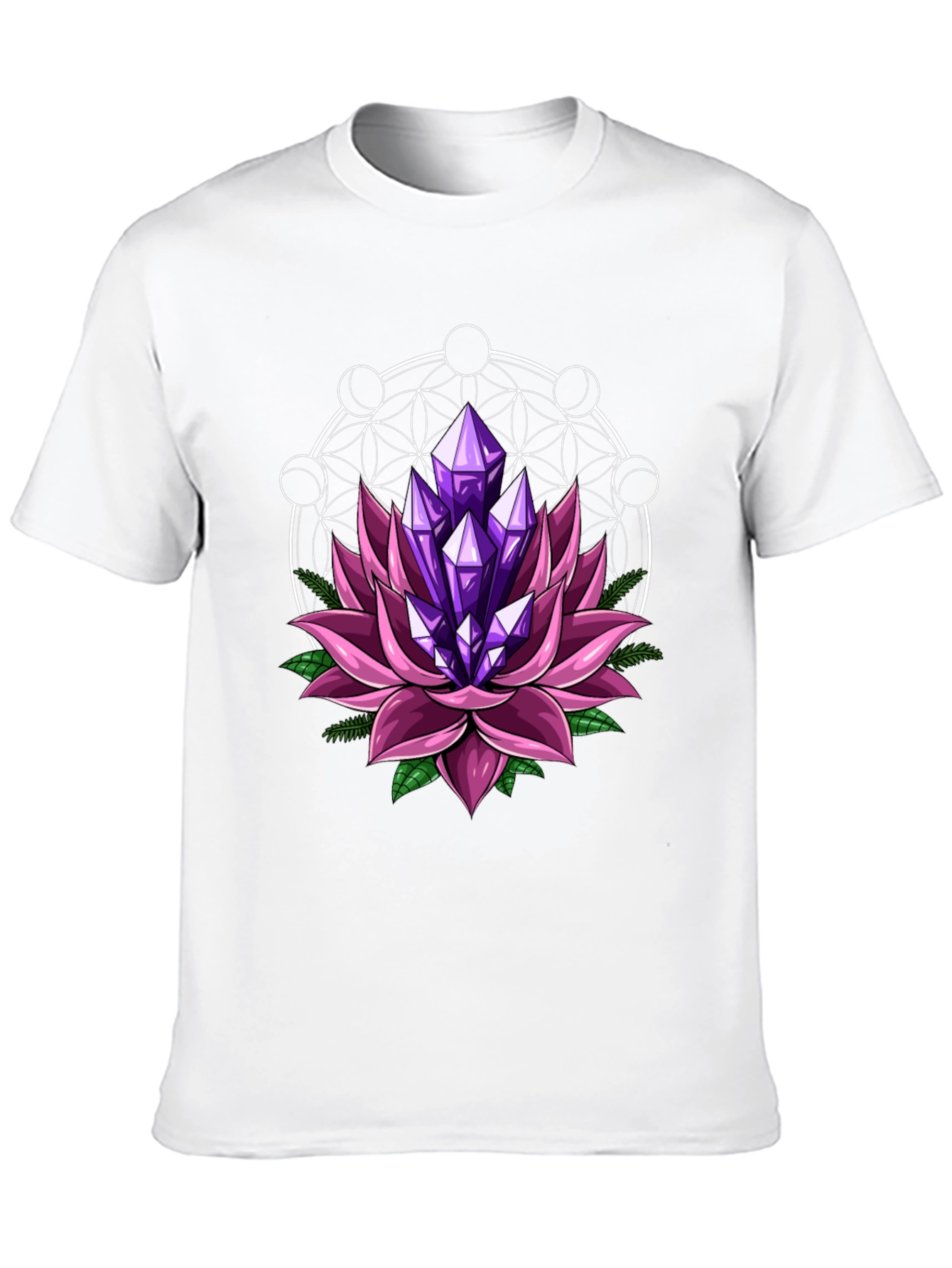 Lotus Crystal Graphic Tee - Stylish Mens Black T-Shirt