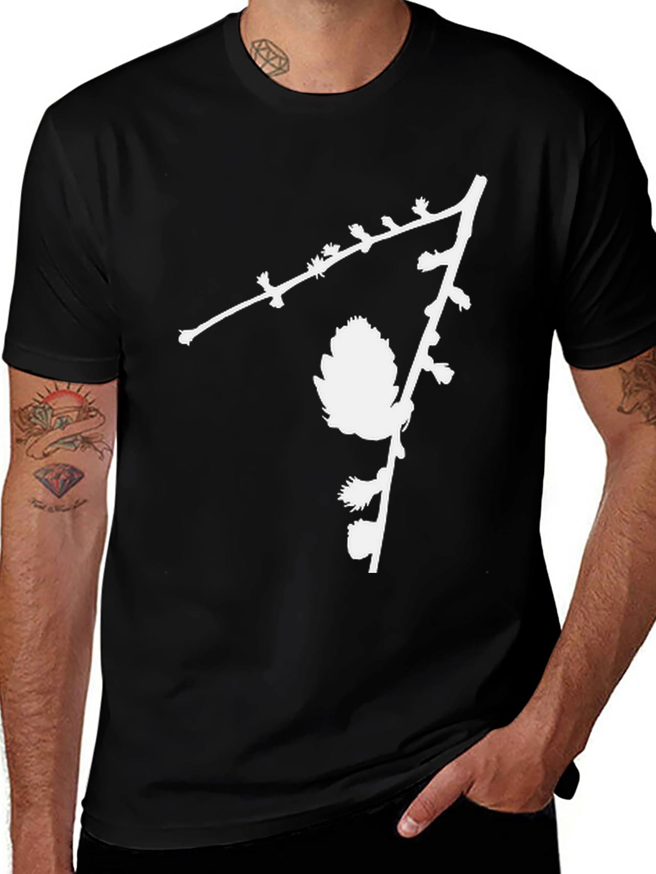 Nature Inspired Black Graphic Tee