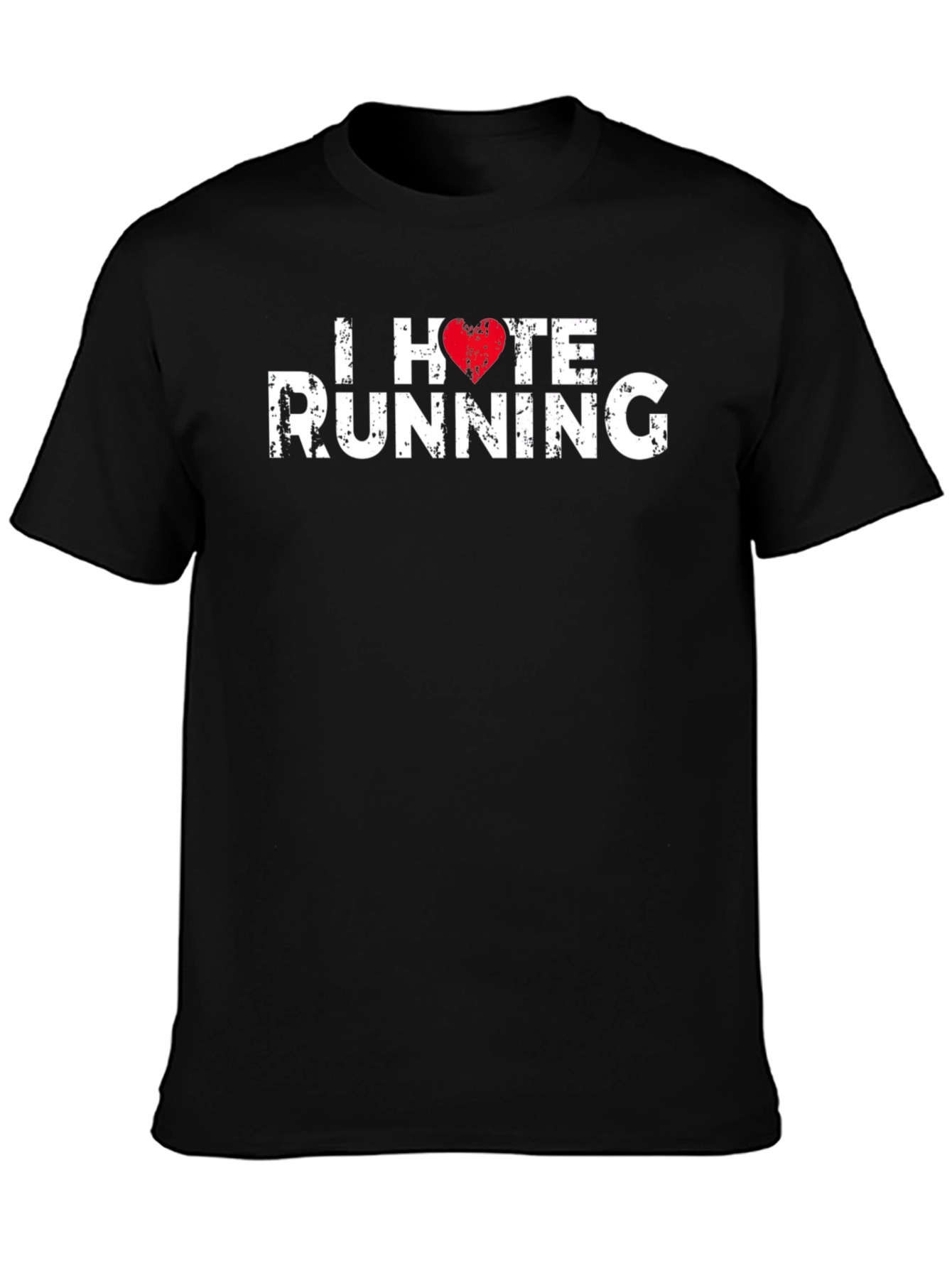 I Heart Hate Running Graphic Tee - Novelty Shirt