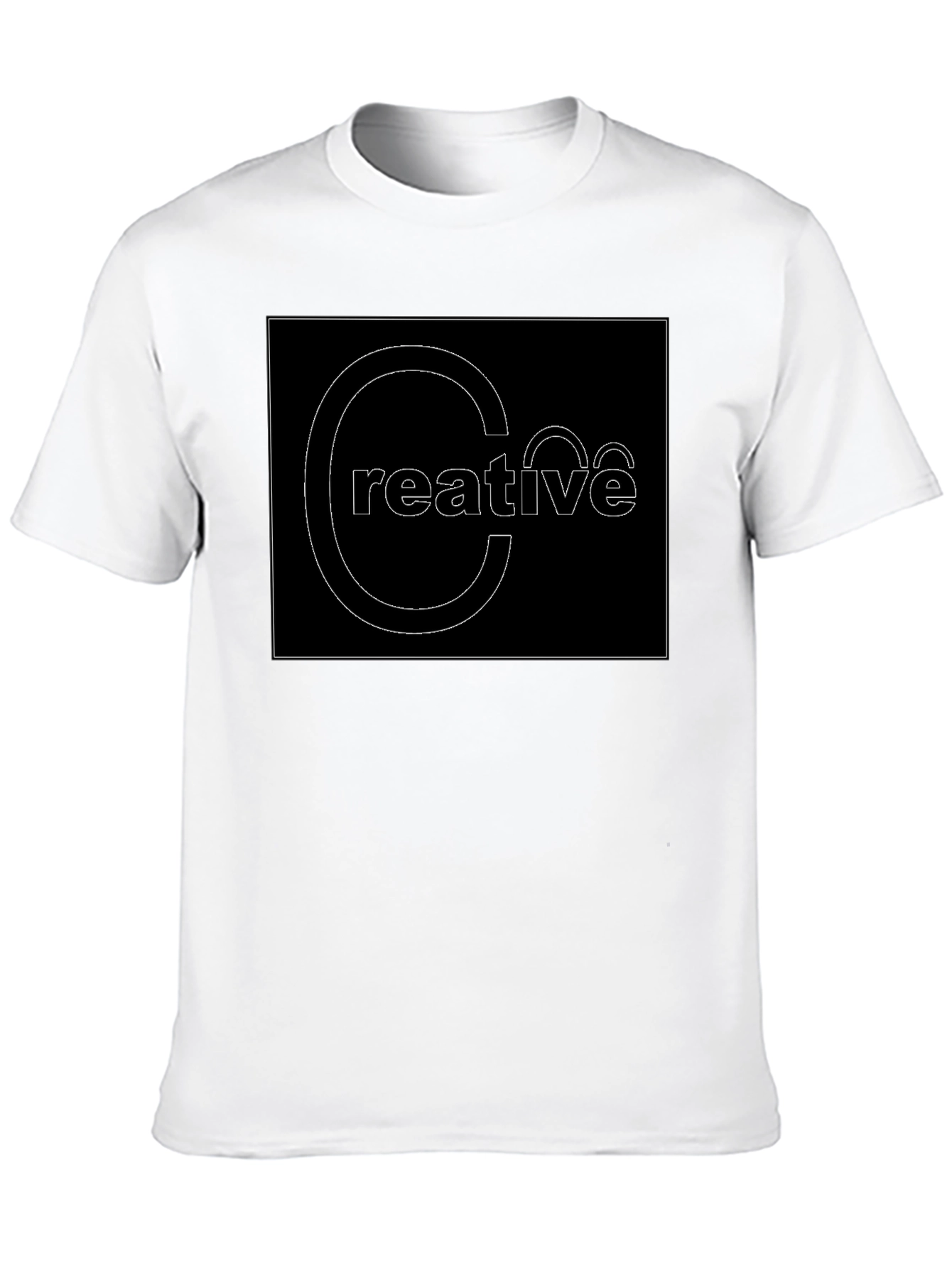 Creative Graphic Tee - Black Cotton