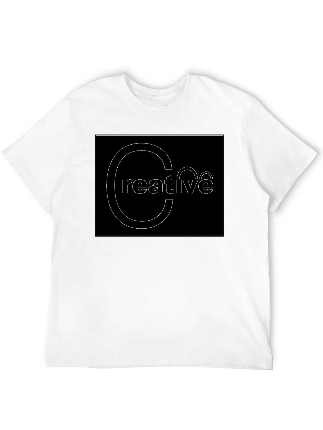 Creative Graphic Tee - Black Cotton