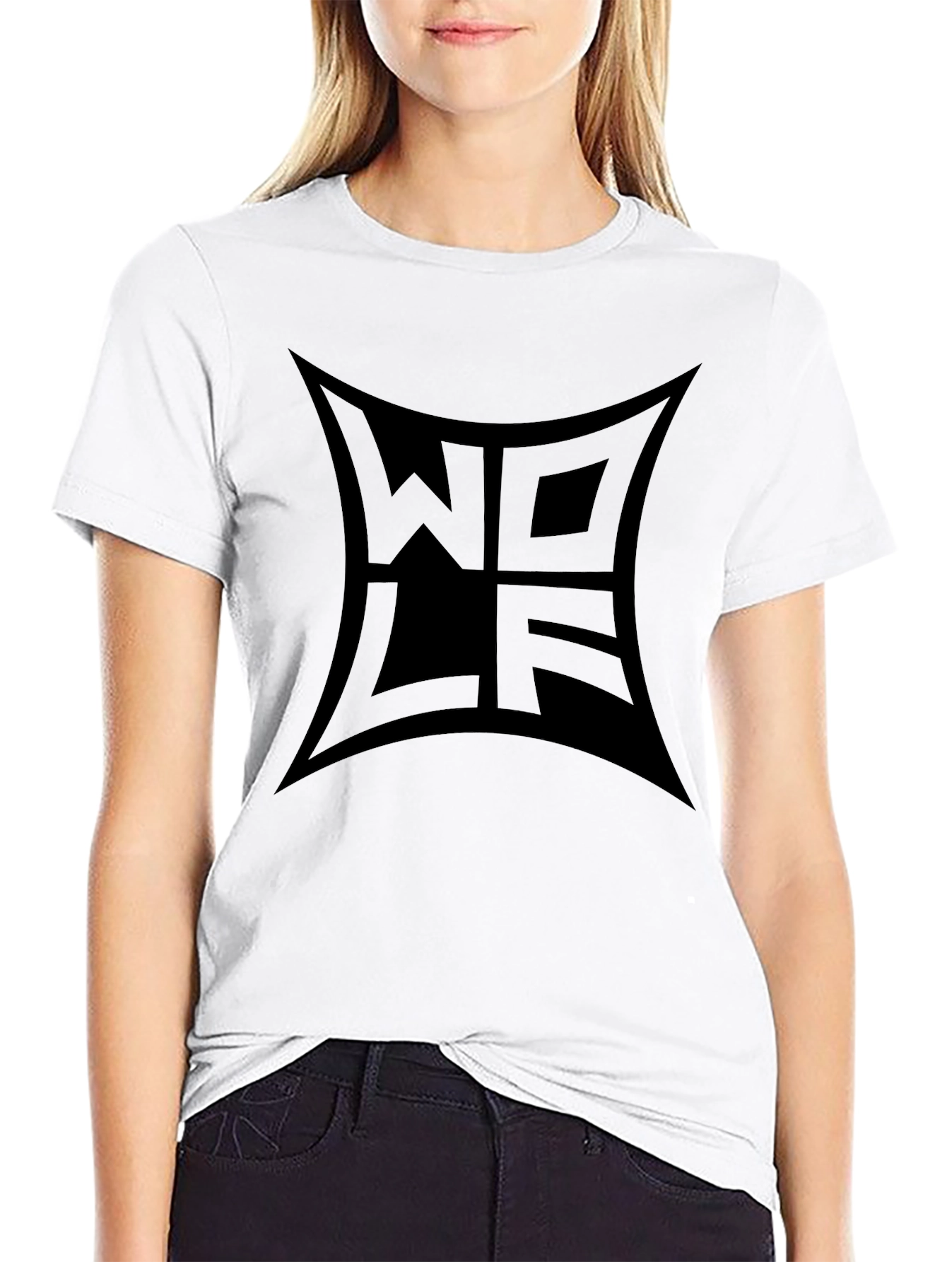 WOLF Graphic Print Black T-Shirt - Stylish Mens Tee