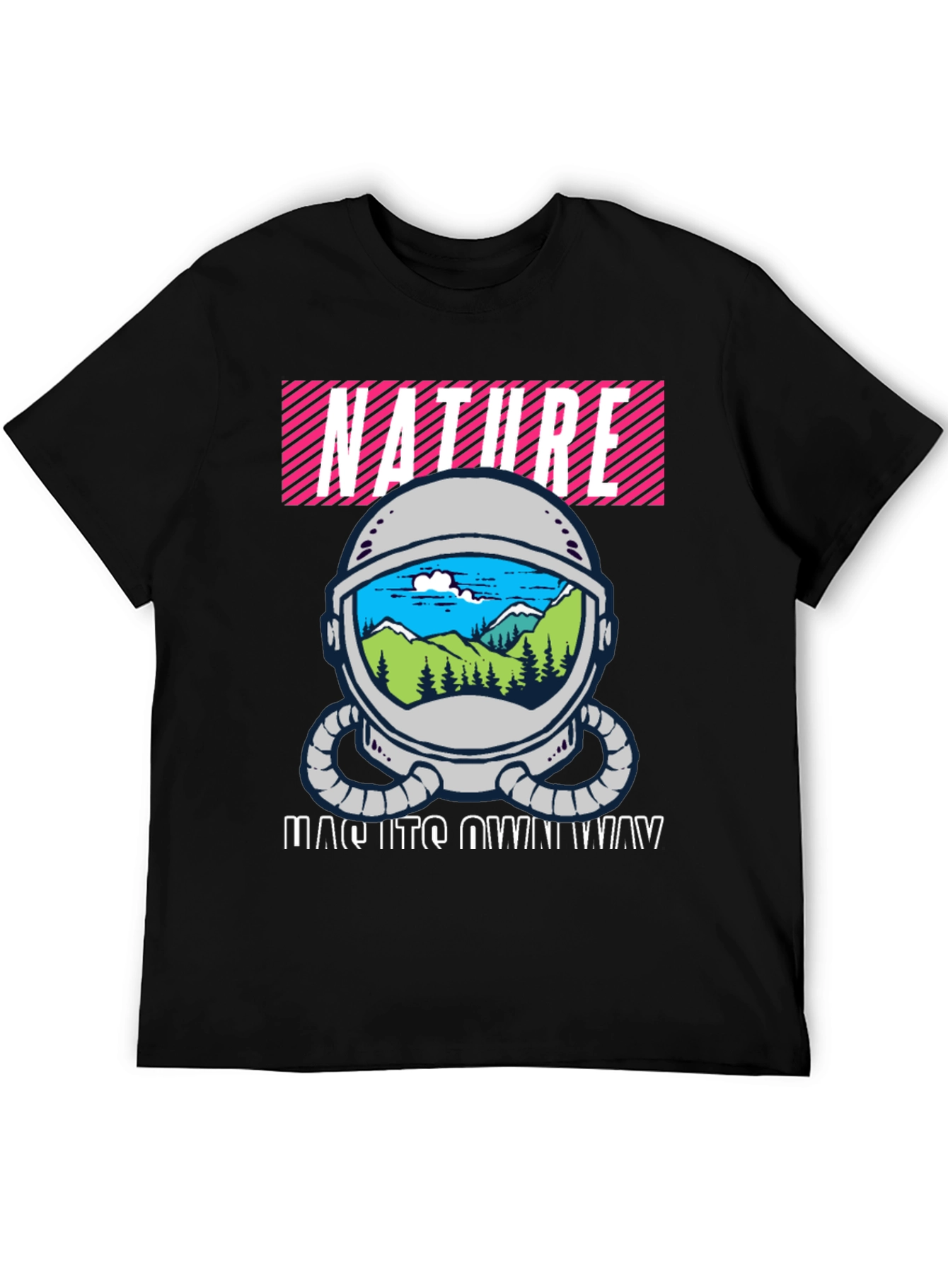 Nature Astronaut Helmet Graphic T-Shirt
